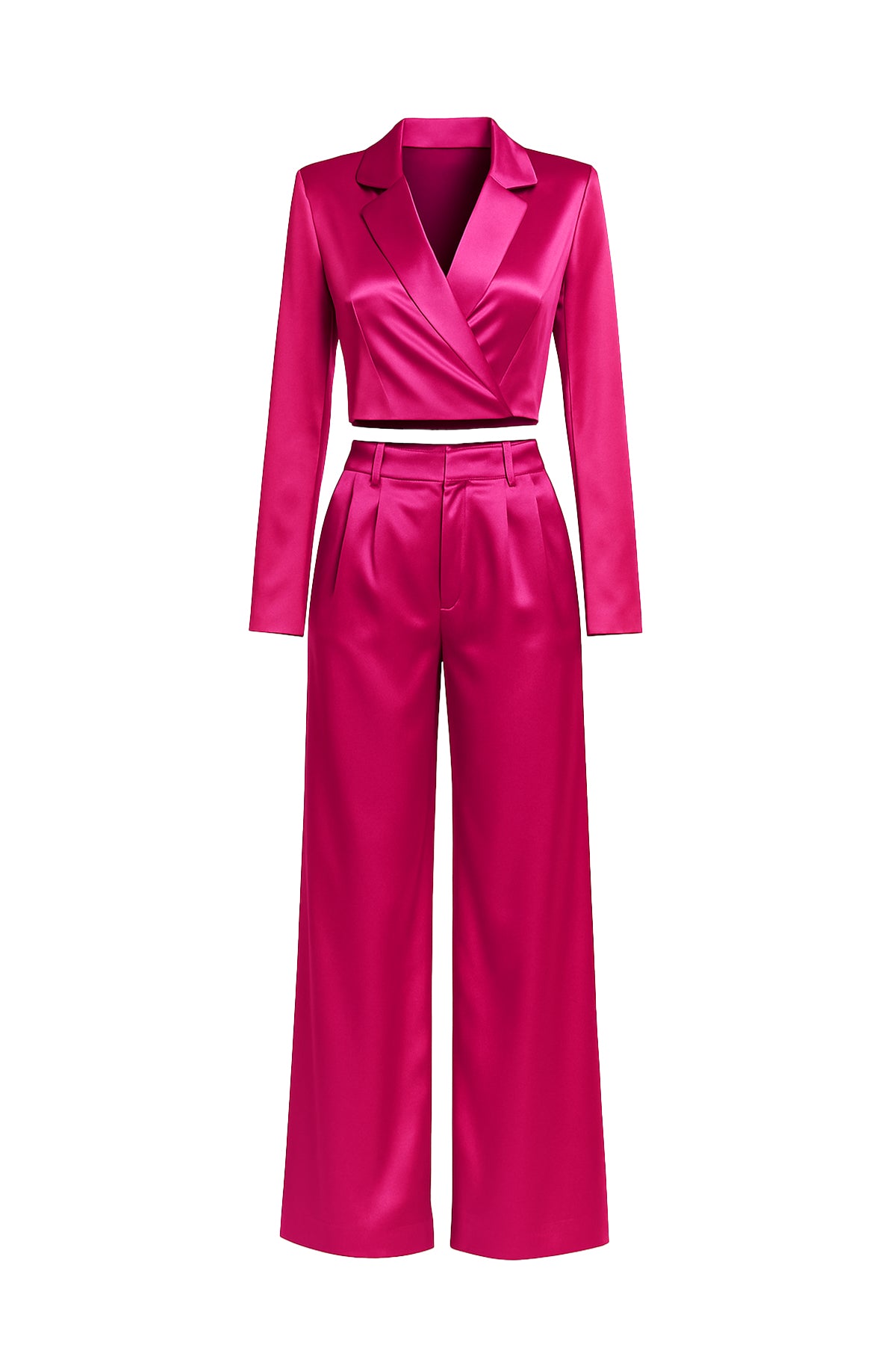 Satin Blazer and Pants Set