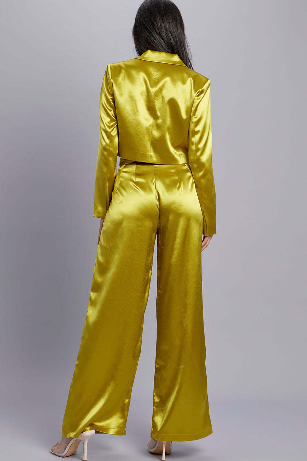 Satin Blazer and Pants Set