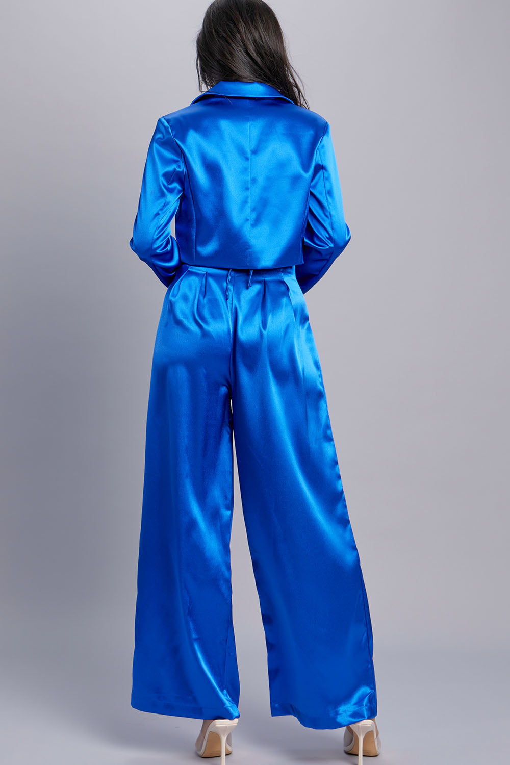 Satin Blazer and Pants Set