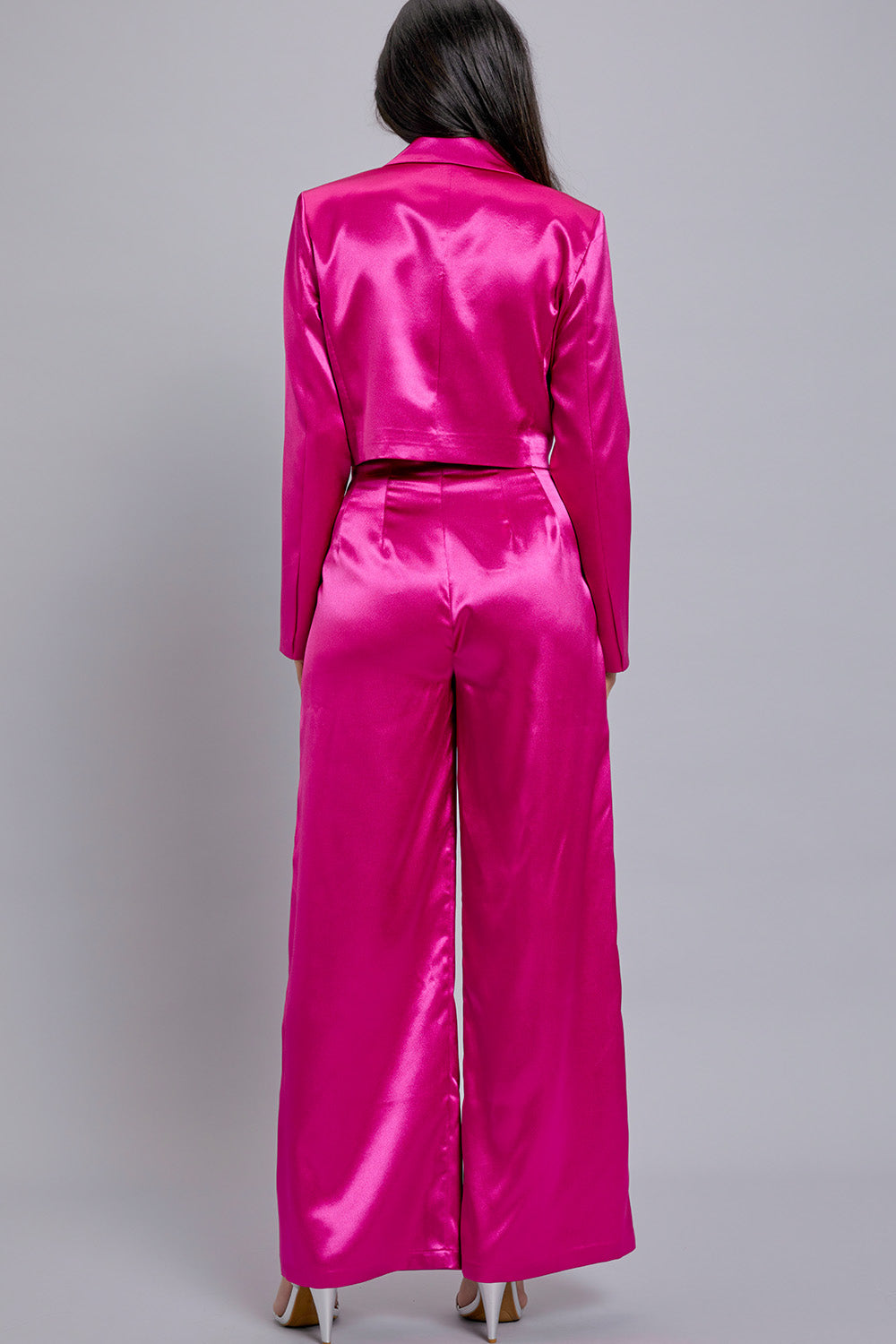 Satin Blazer and Pants Set