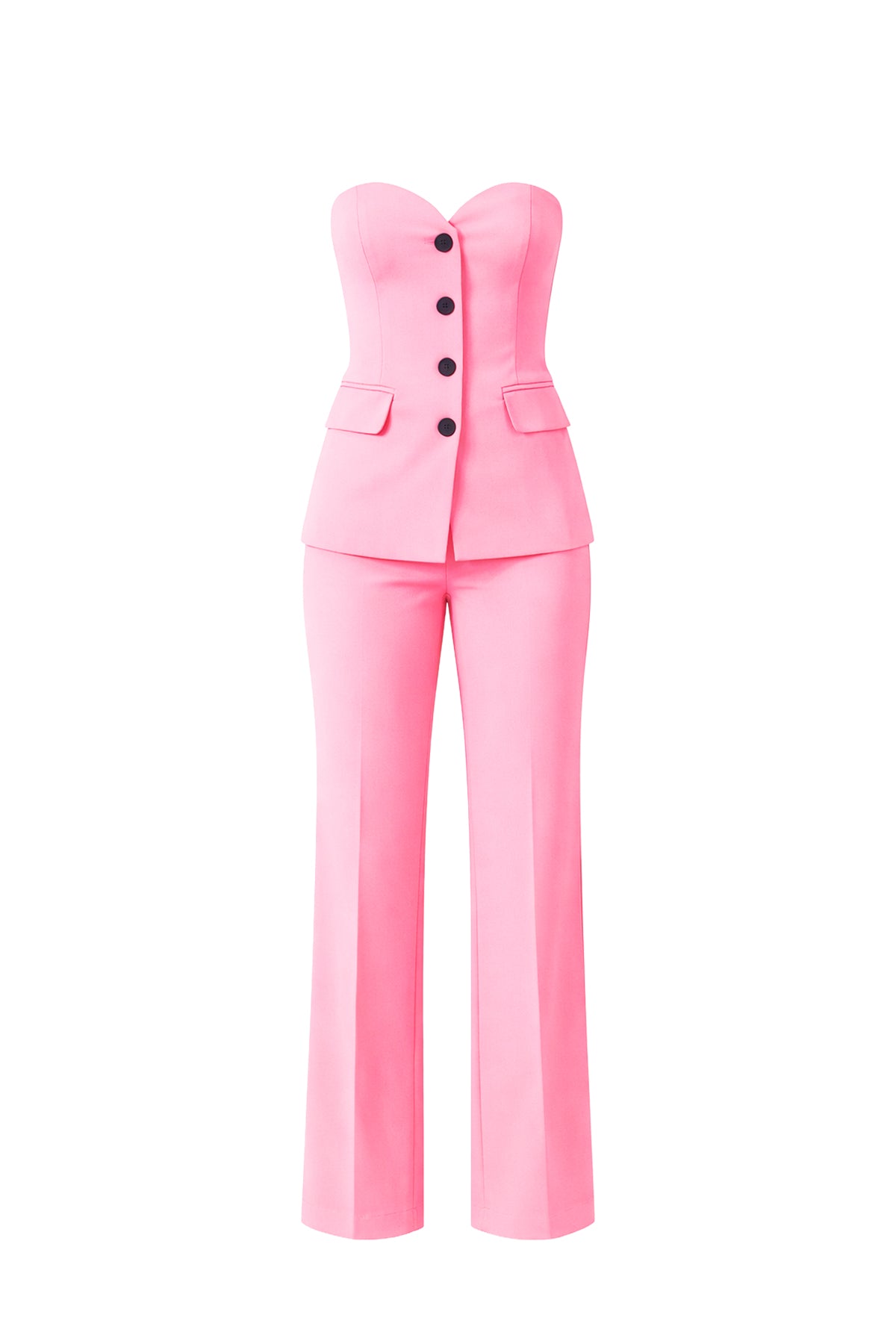 Top tejido tubo y pantalones conjunto