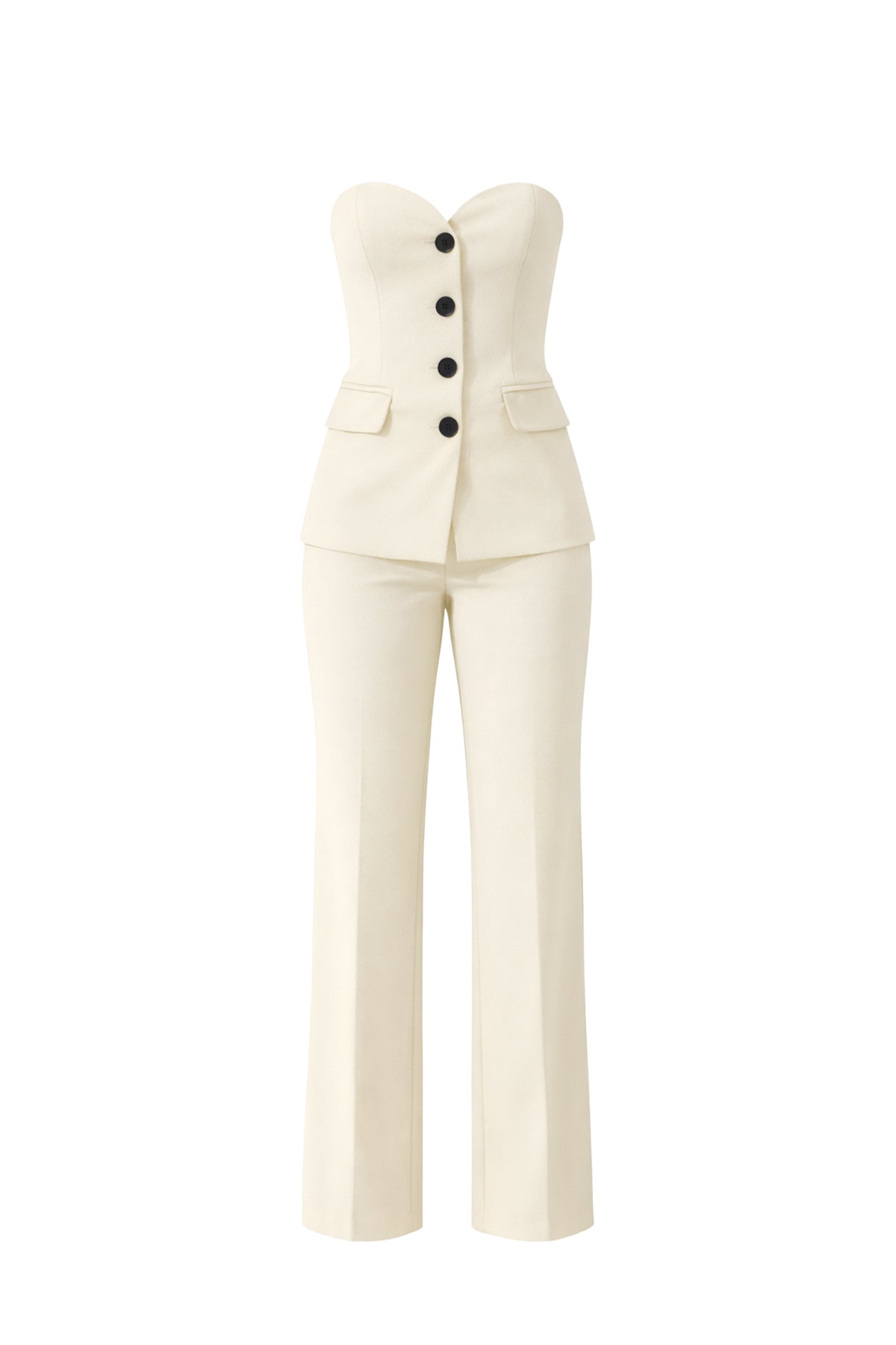 Top tejido tubo y pantalones conjunto