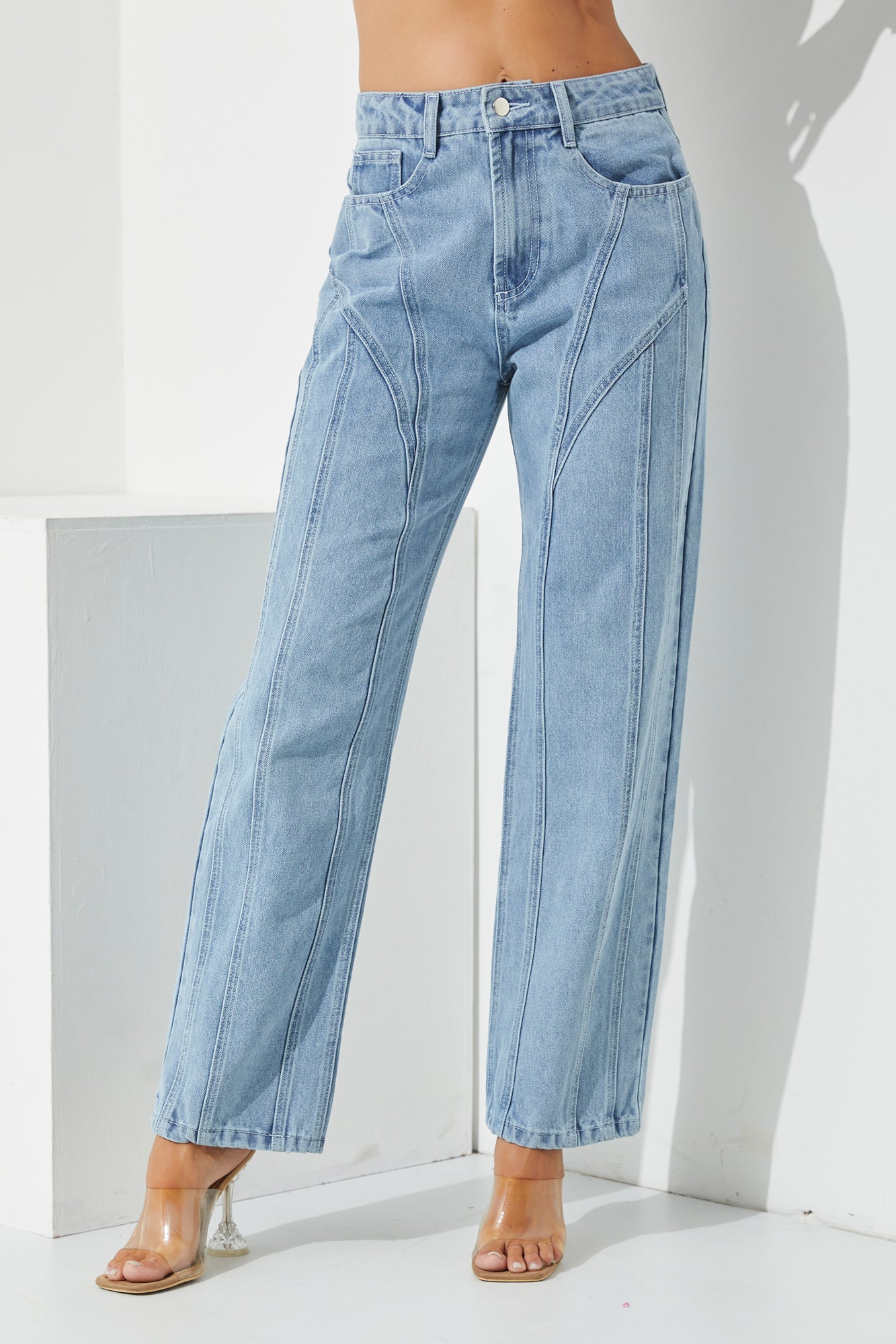 Denim Crop Jacket and Trouser 2pc Set