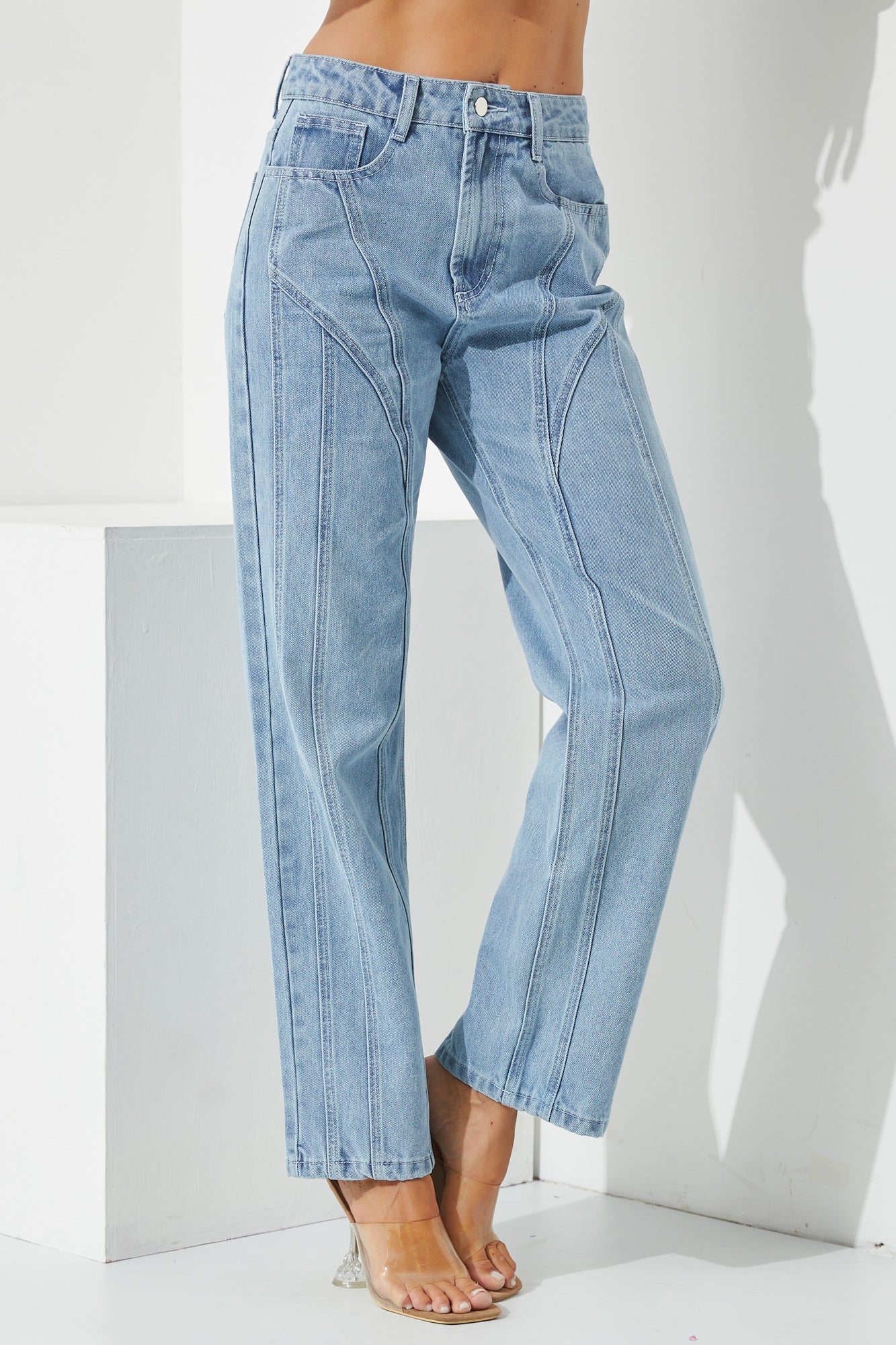 Denim Crop Jacket and Trouser 2pc Set