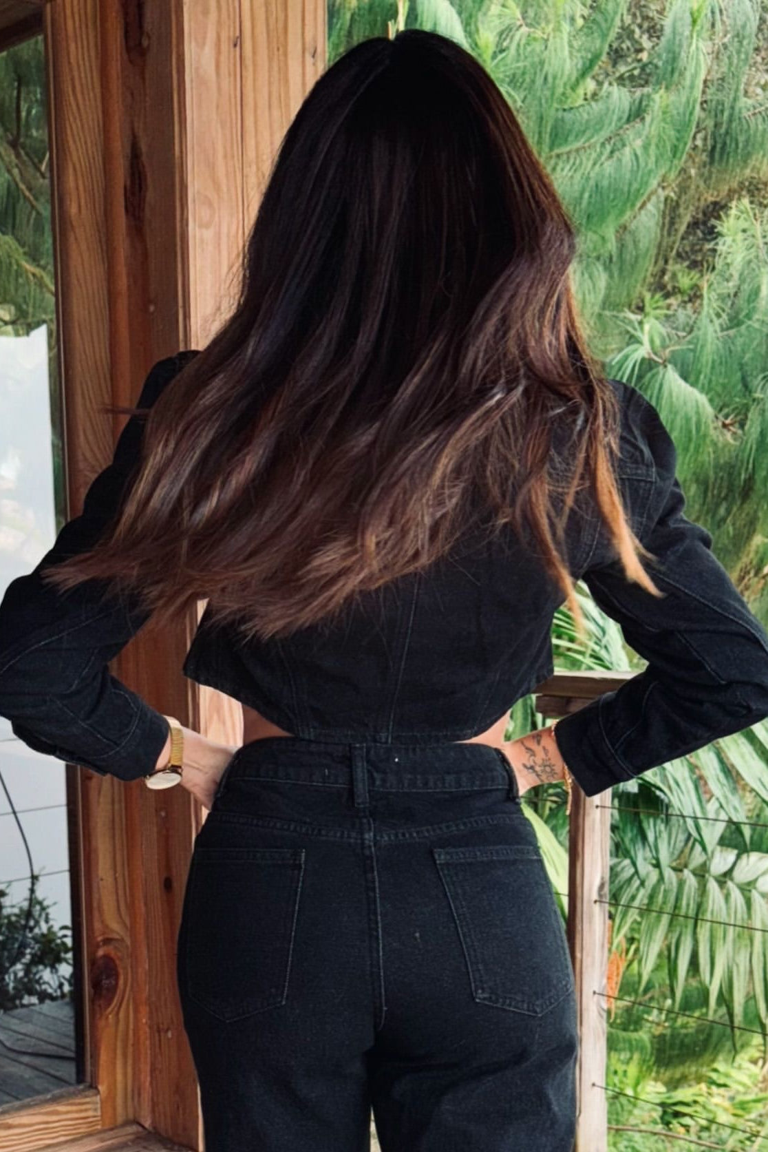 Denim Crop Jacket and Trouser 2pc Set