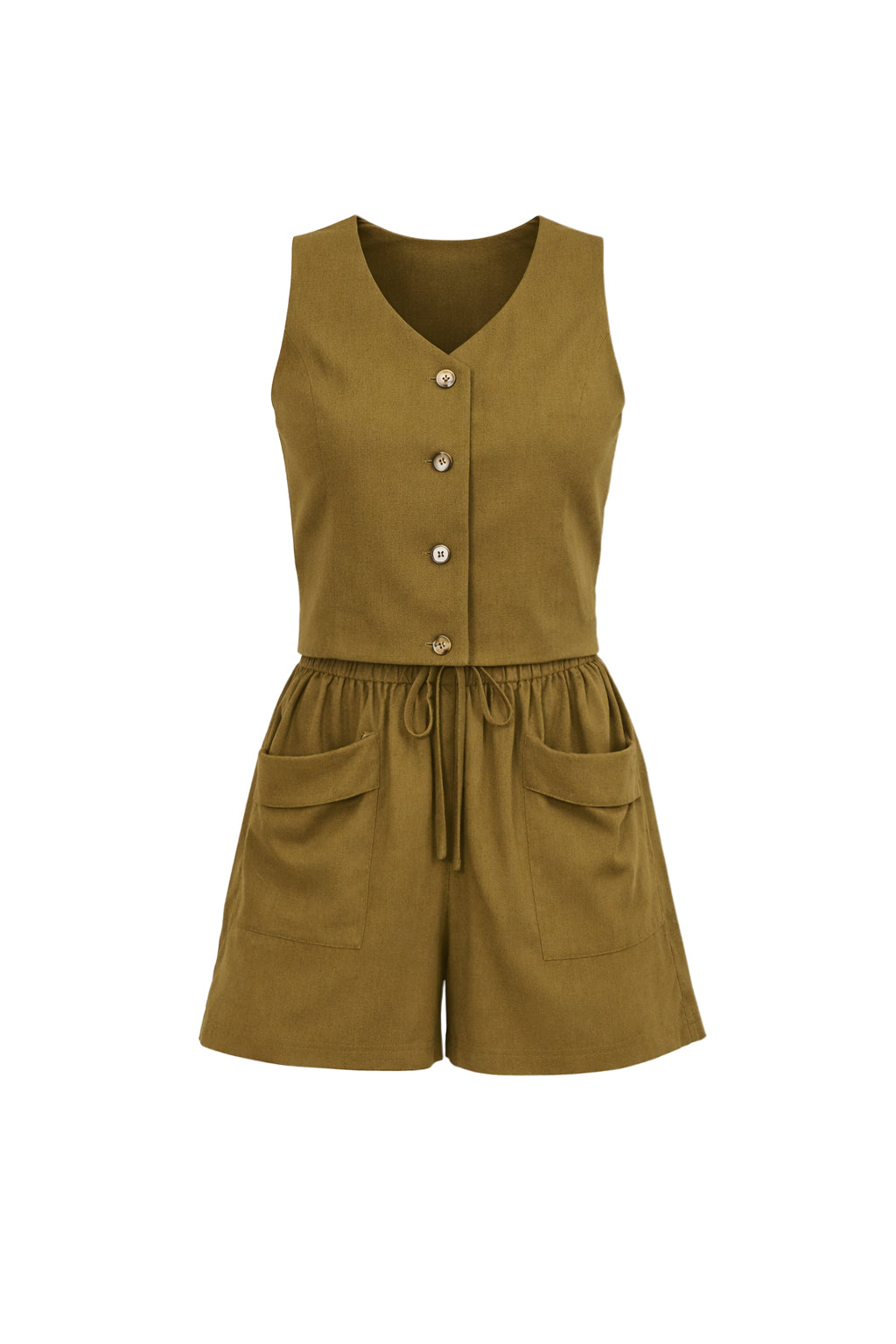 Willow Whisper Woven Crop Vest and Shorts Set