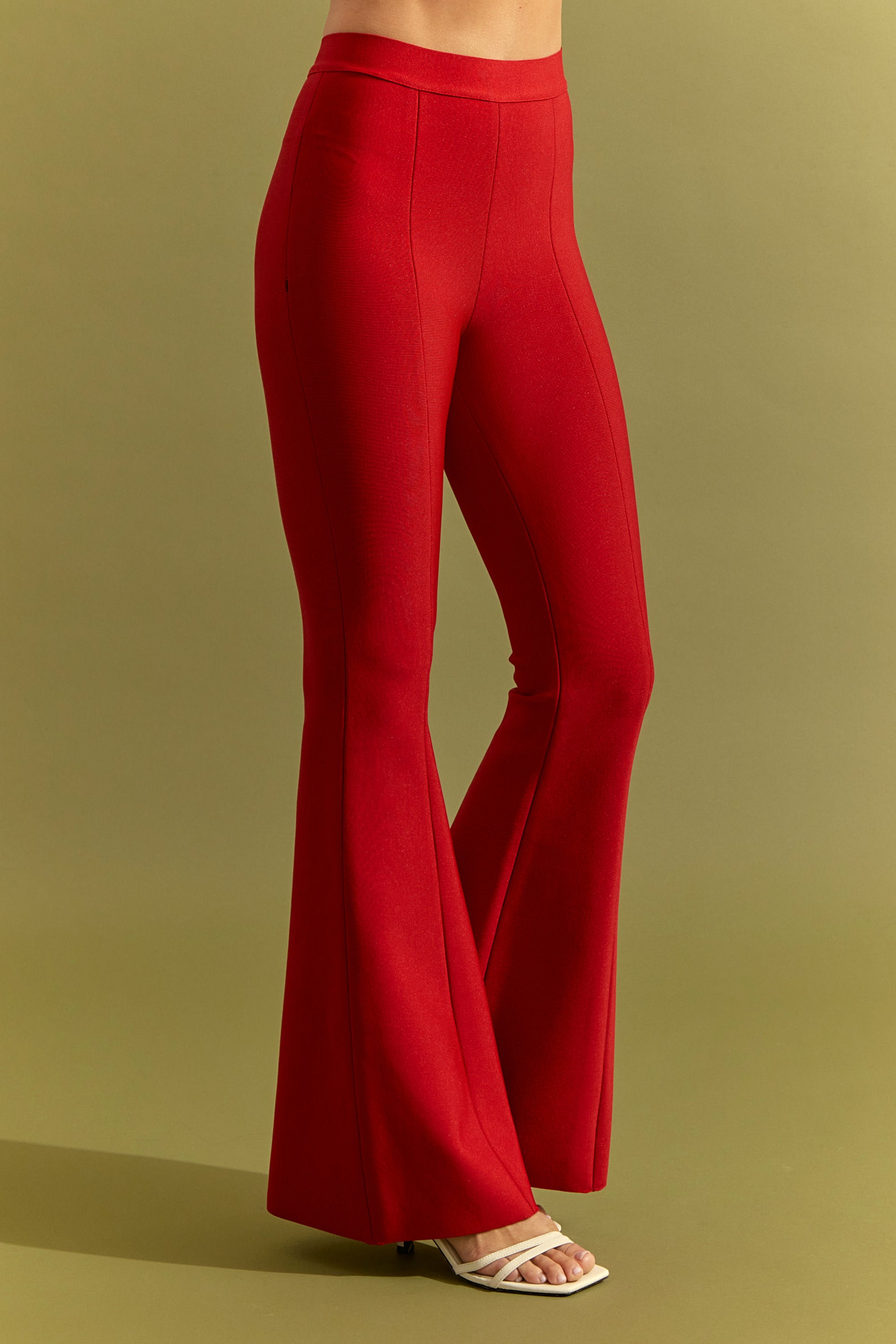 Bandage Heart Bust Corset Top and Flare Pants Set