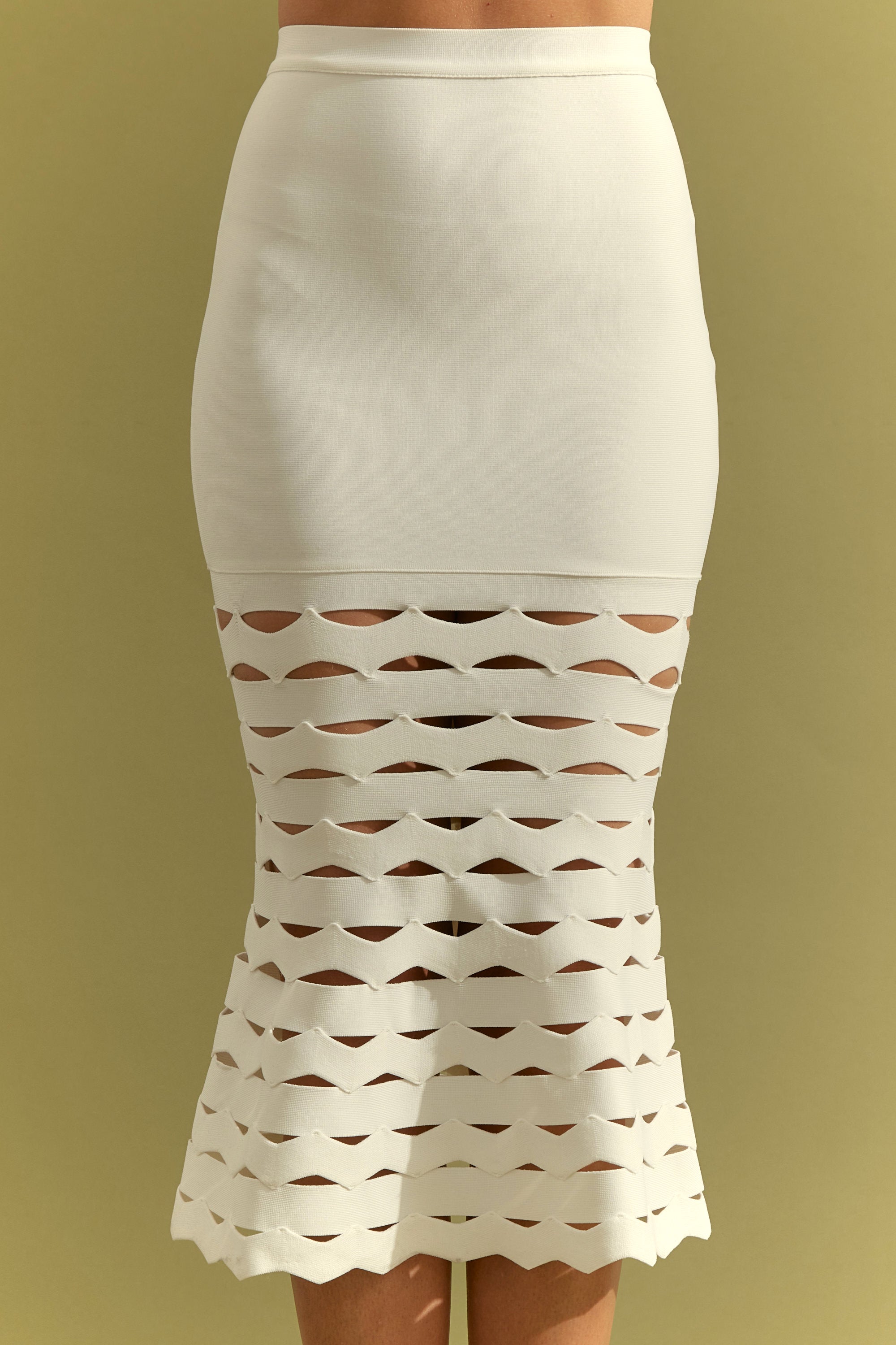 Bandage Sleeveless Crop Top and Midi Skirt With Cutouts