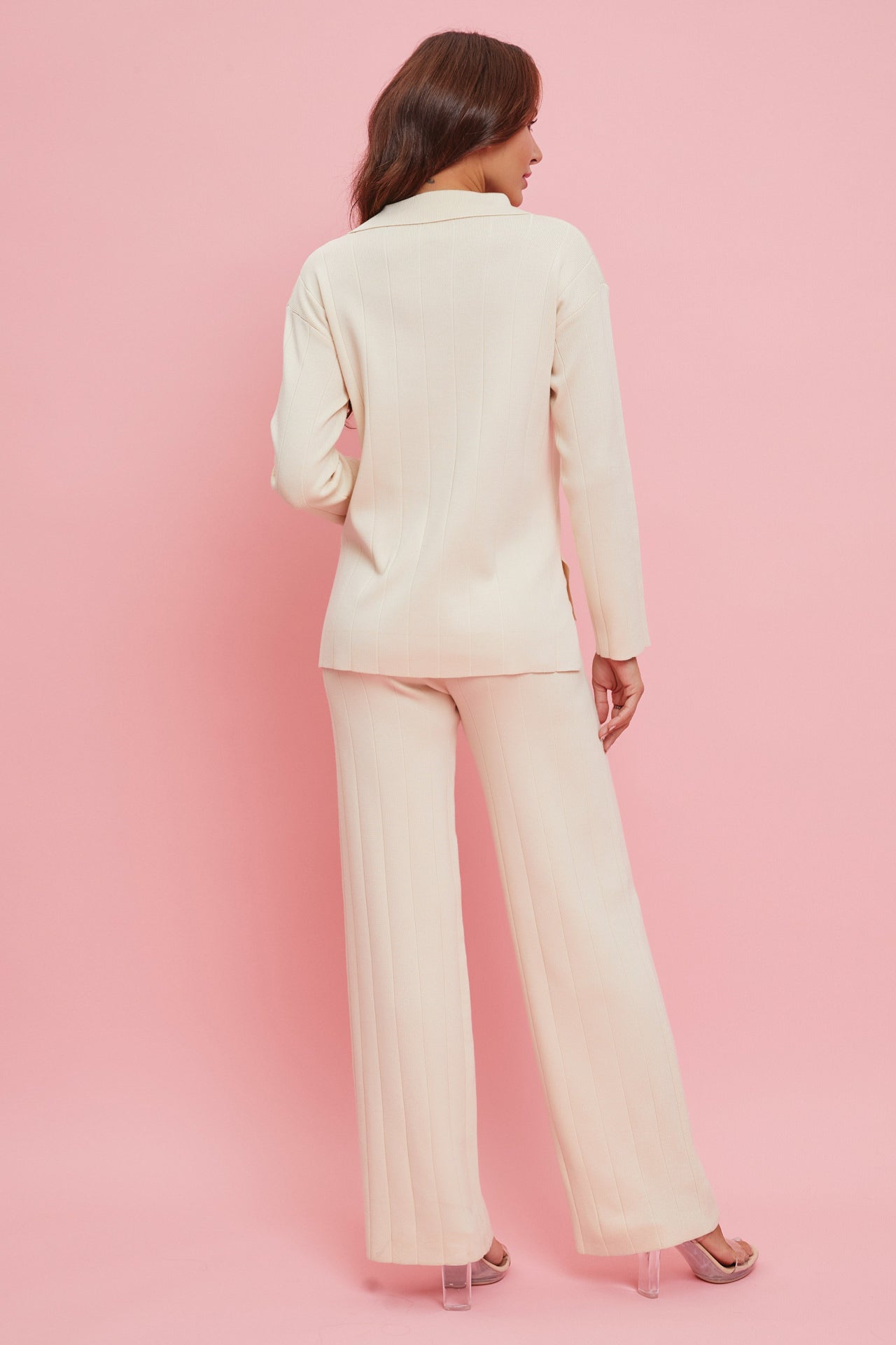 Rib Knit Pullover and Pants Set