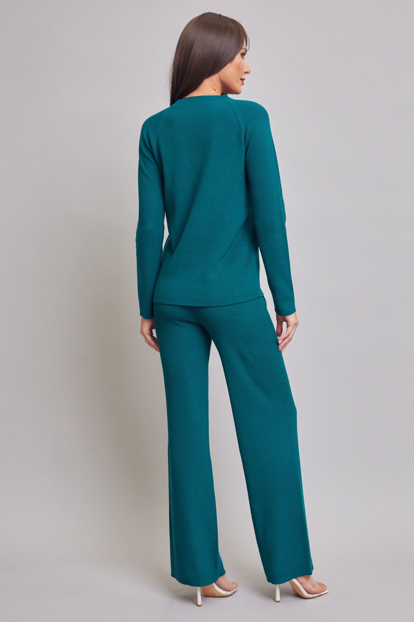 Long Sleeve Knit Top and Pants Set