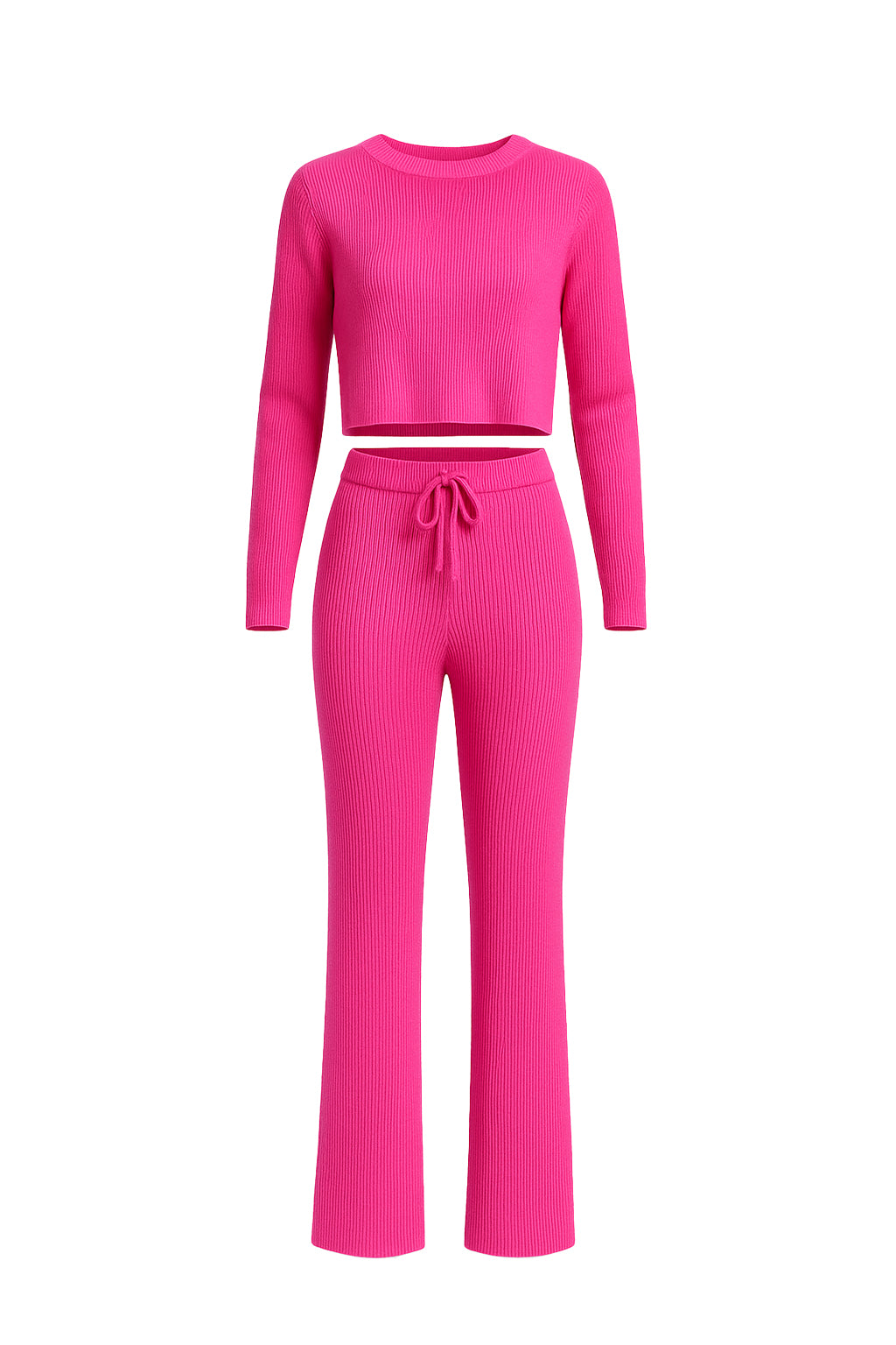 Knit Rib Long Sleeve Top and Pants Set