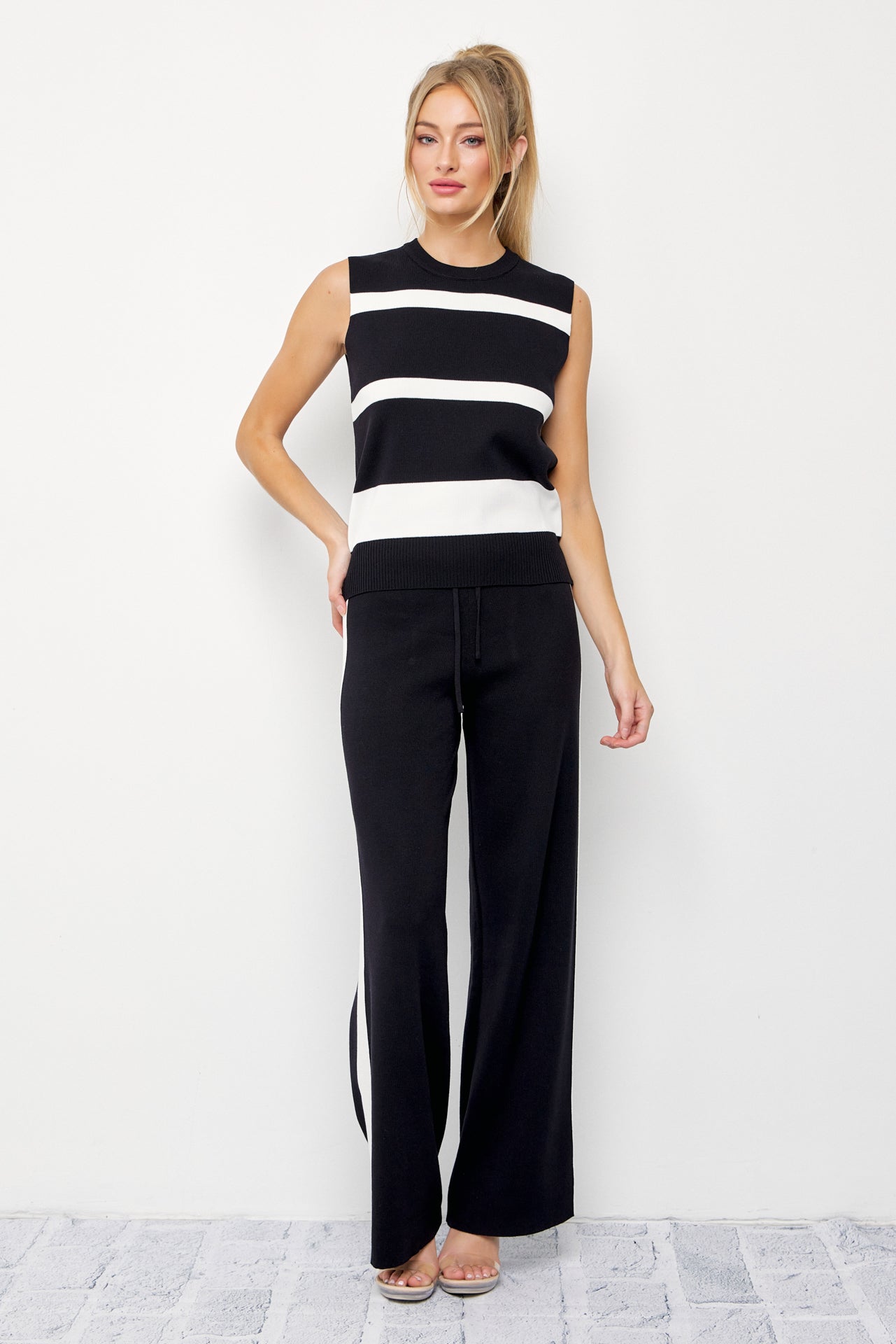 Something Comfy Knit Sleeveless Top And Pants Set