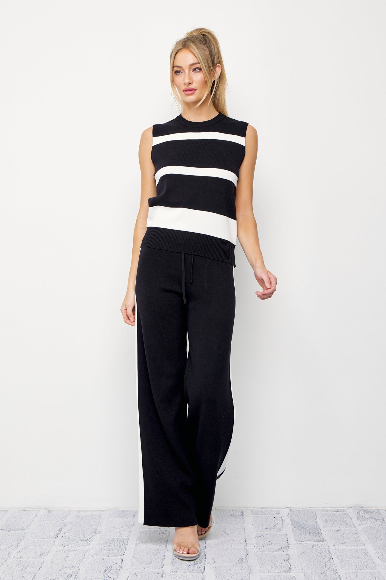Something Comfy Knit Sleeveless Top And Pants Set
