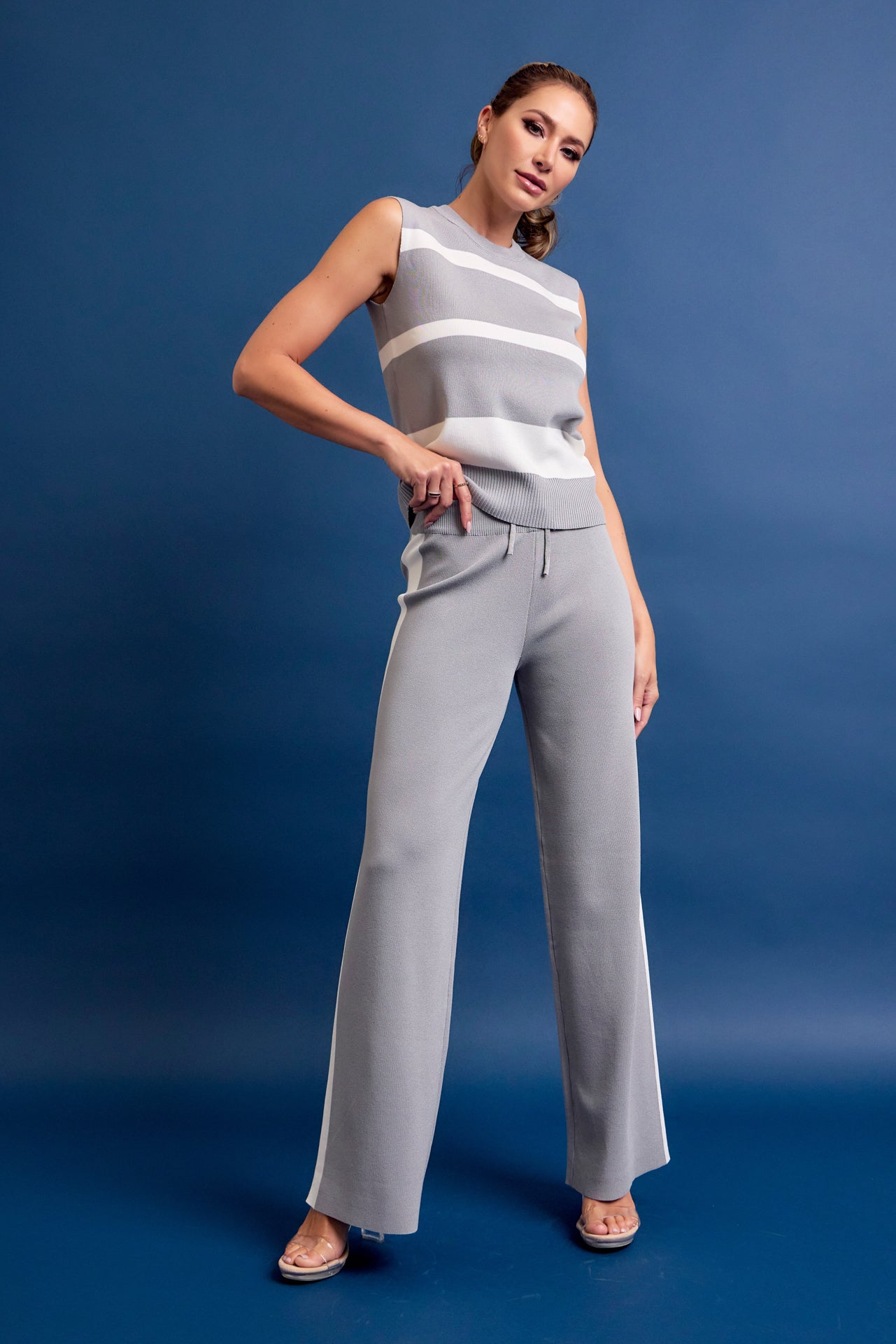 Something Comfy Knit Sleeveless Top And Pants Set