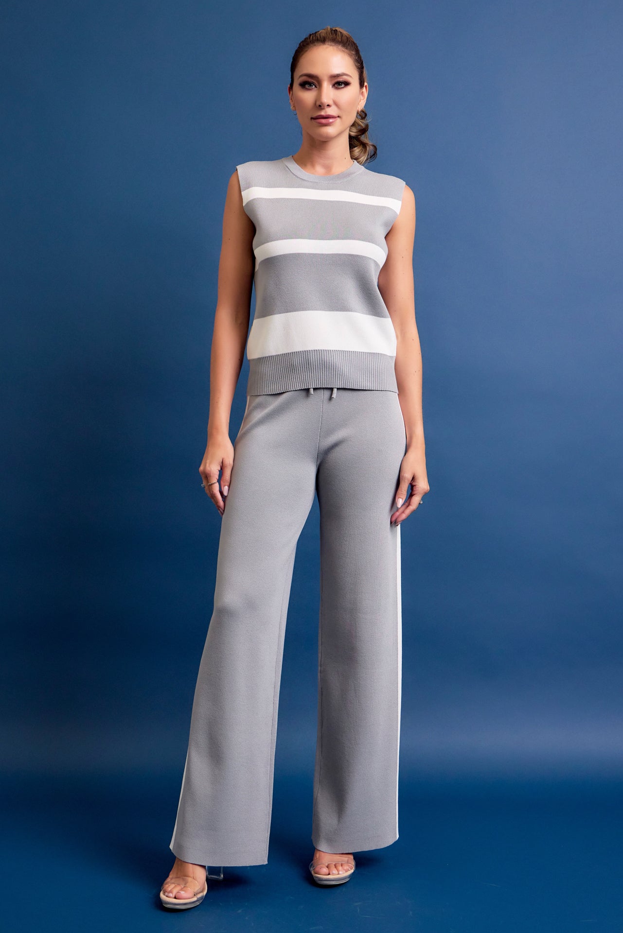 Something Comfy Knit Sleeveless Top And Pants Set