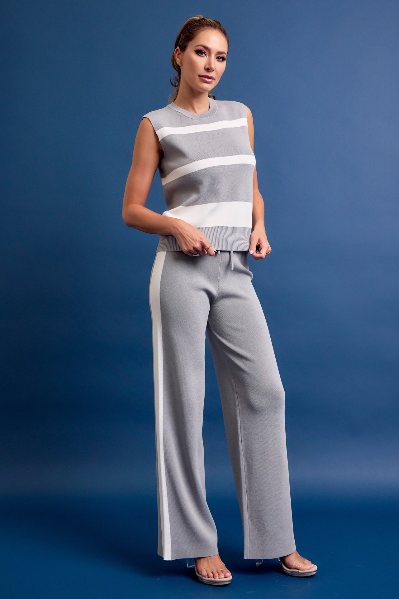 Something Comfy Knit Sleeveless Top And Pants Set