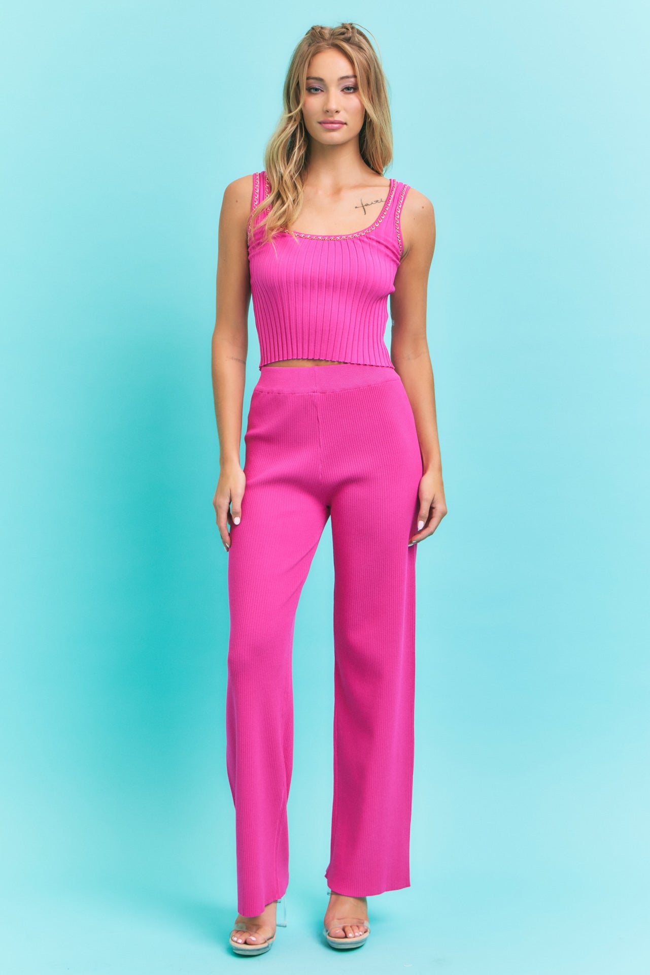 Break the Chains Sleeveless Crop Top & Pants Set
