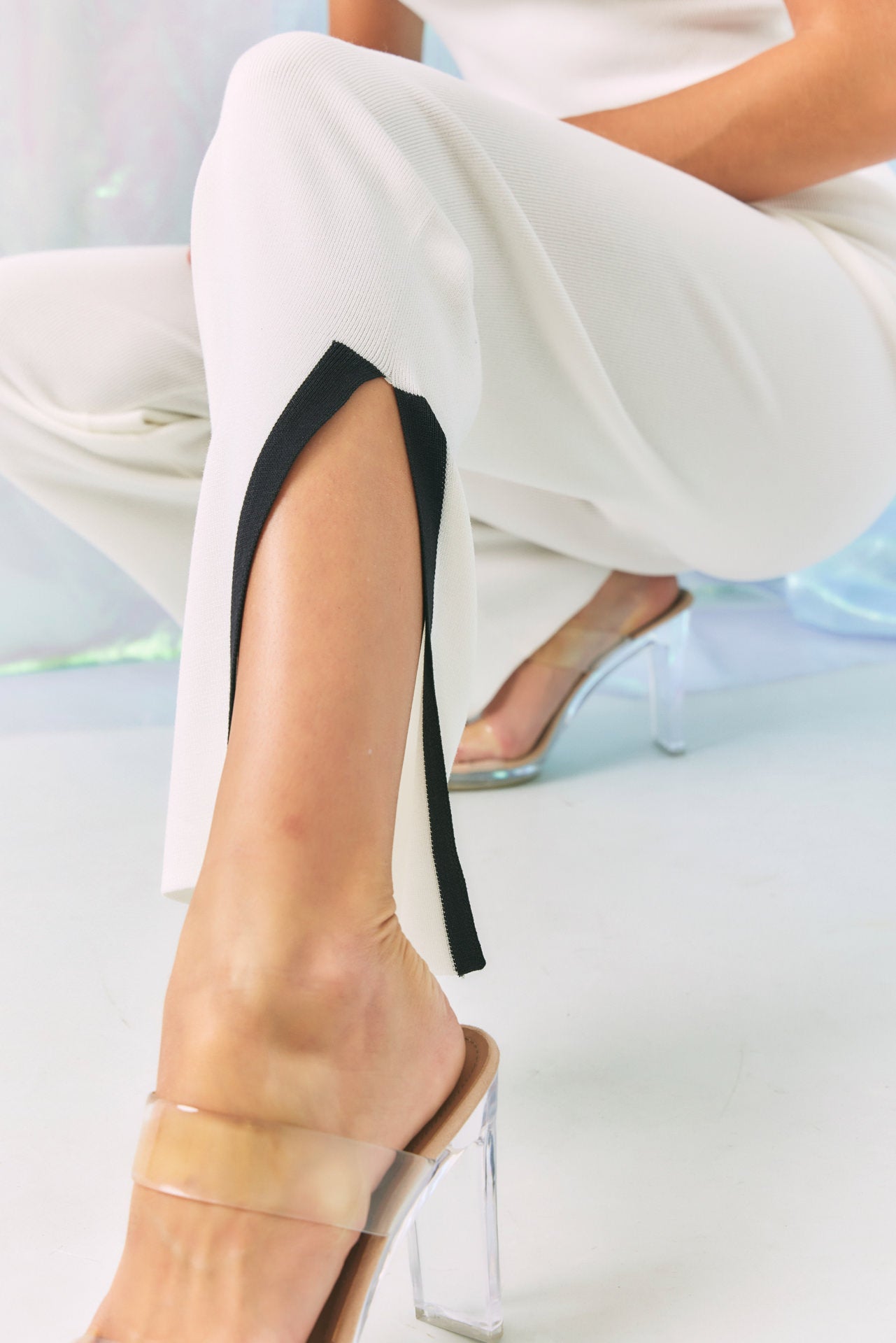 Her Go to Knit Short Sleeve Crop Top & Slit Pants