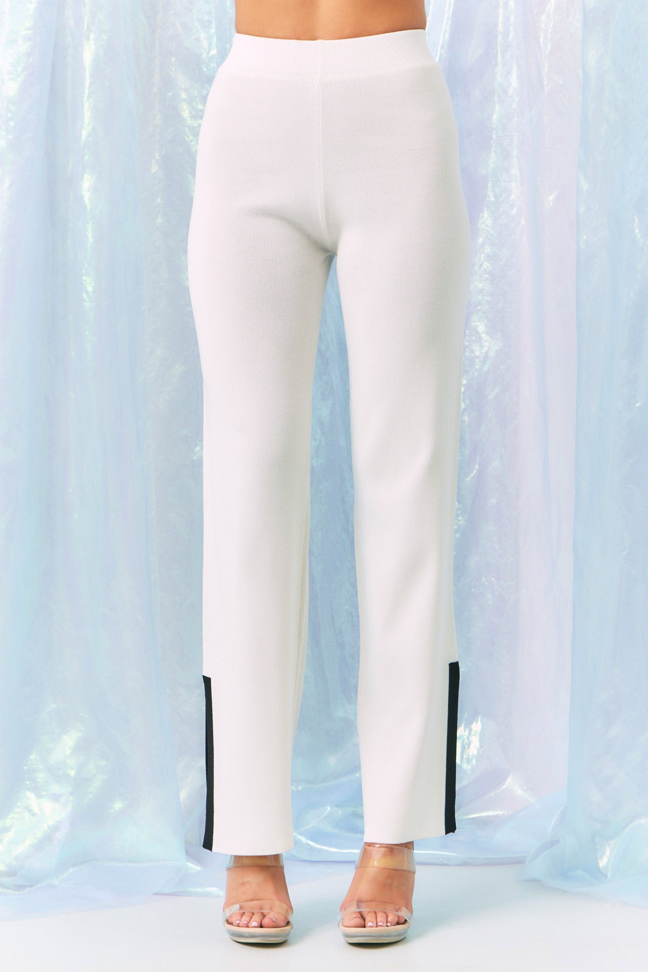 Her Go to Knit Short Sleeve Crop Top & Slit Pants