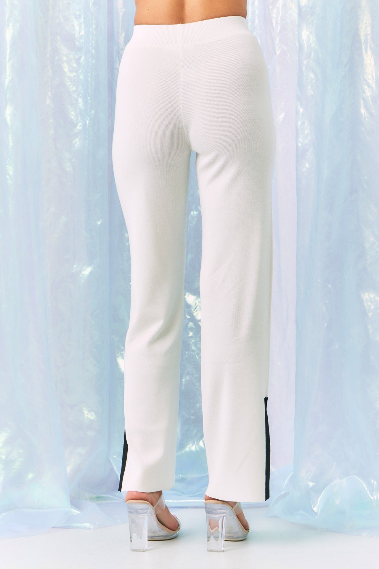 Her Go to Knit Short Sleeve Crop Top & Slit Pants