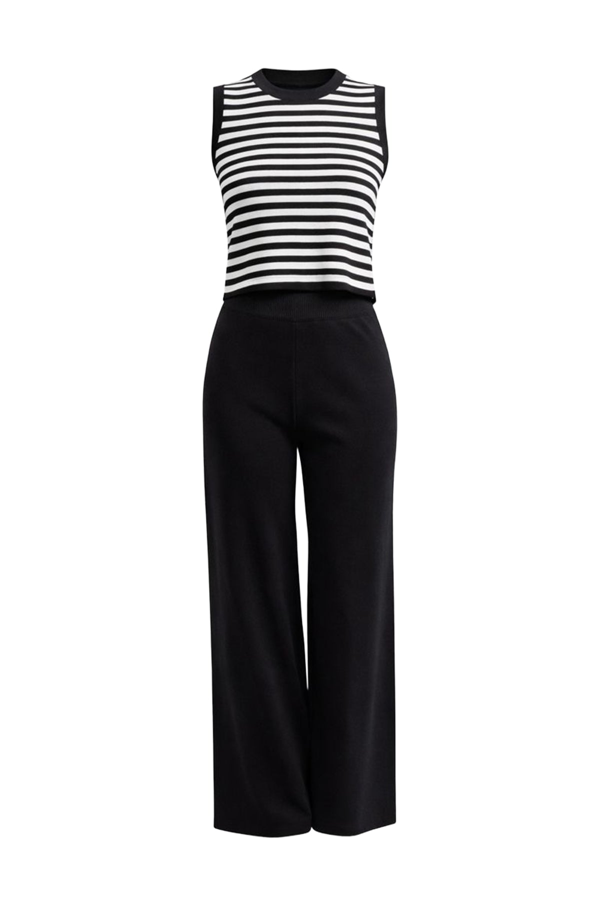 Yours Now Stripe Knit Sleeveless Top & Pants Set