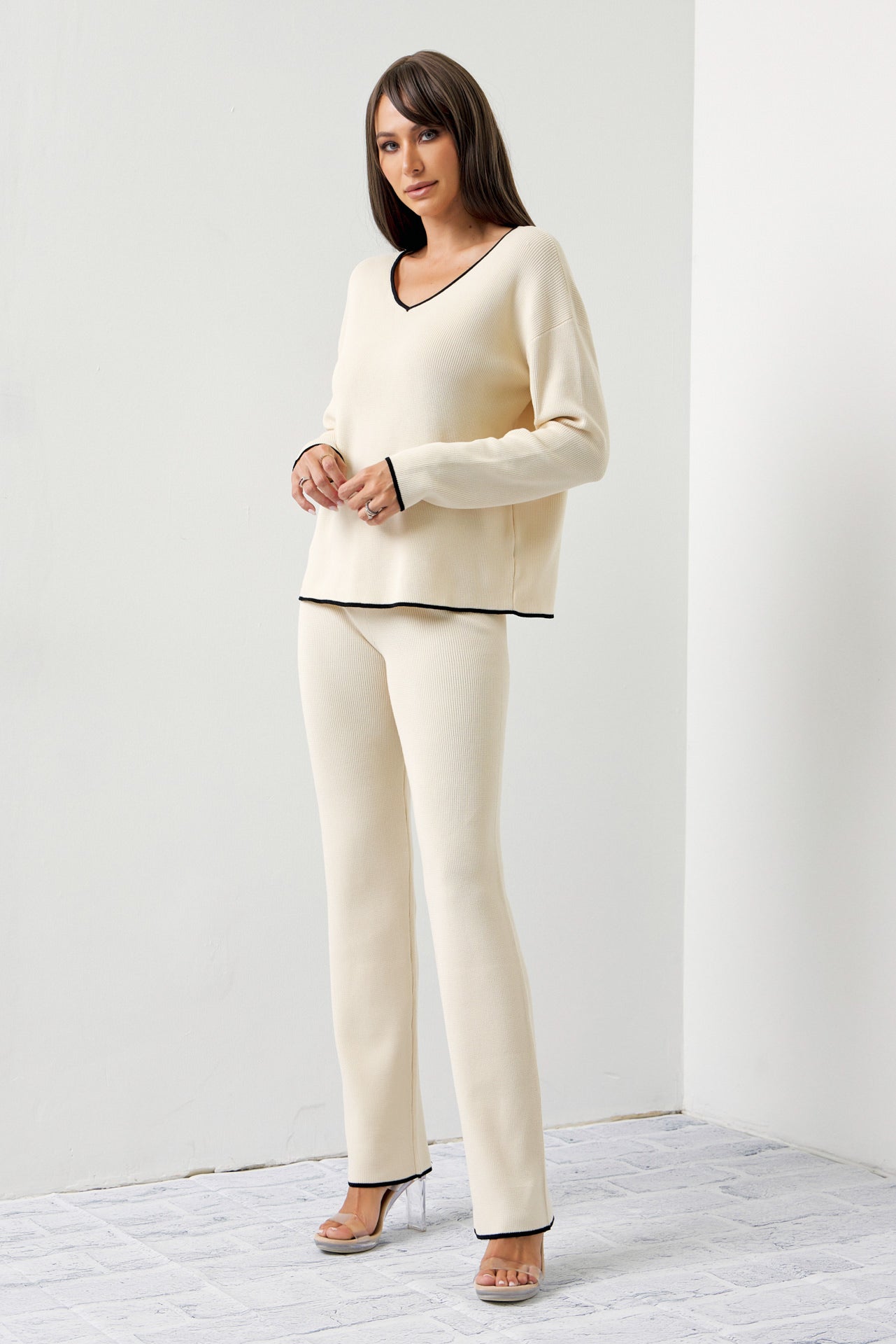 Weekend Casual V-Neck Long Sleeve and Pants Set