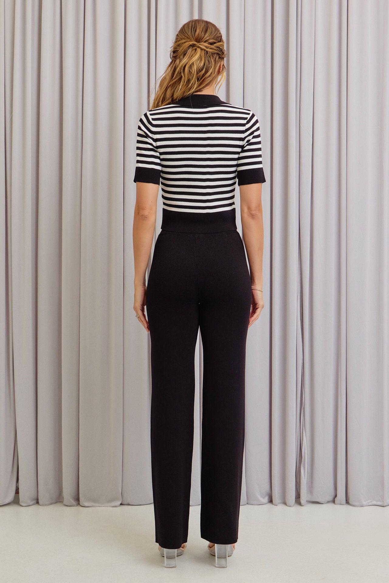 Calm Day Stripe Knit Top and Pants Set
