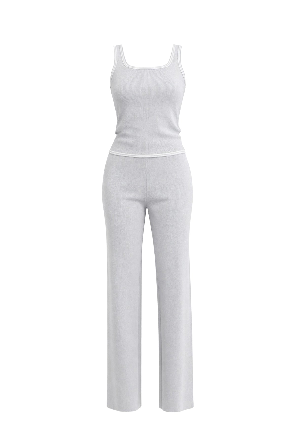 Blooming Borders Knit Sleeveless Top and Pants Set