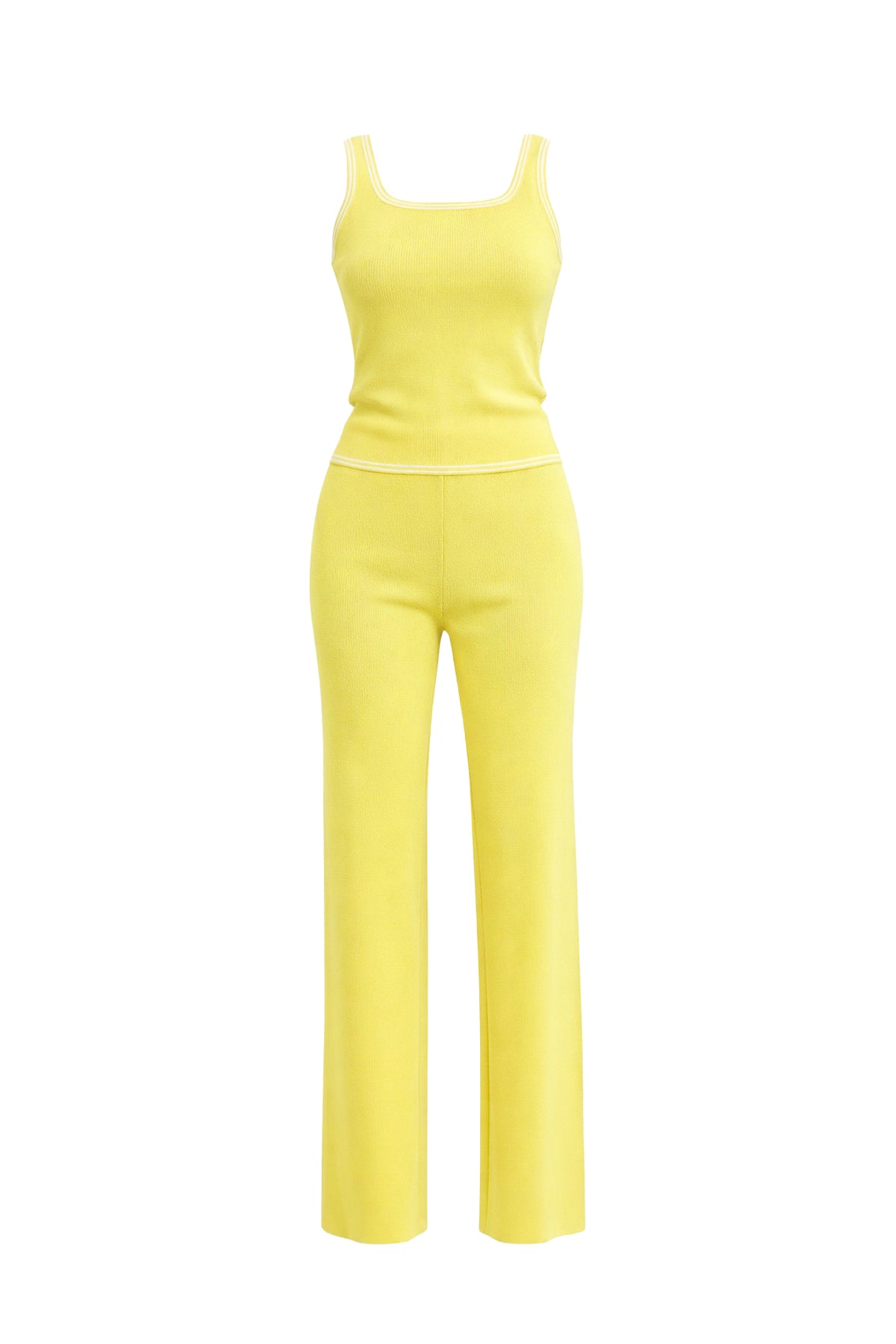 Blooming Borders Knit Sleeveless Top and Pants Set