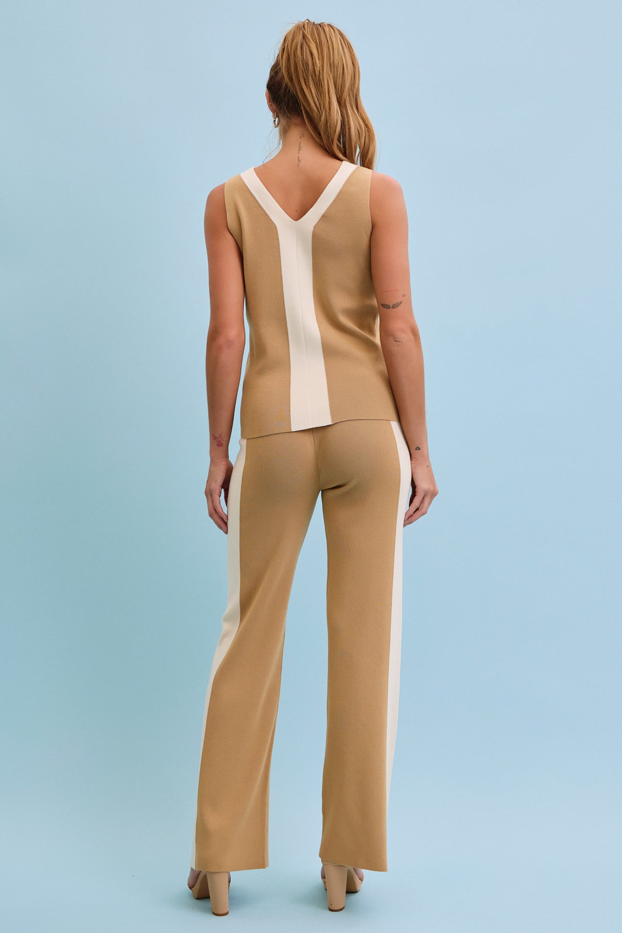 Vanessa Colorblock Knit Sleeveless Top and Pants Set
