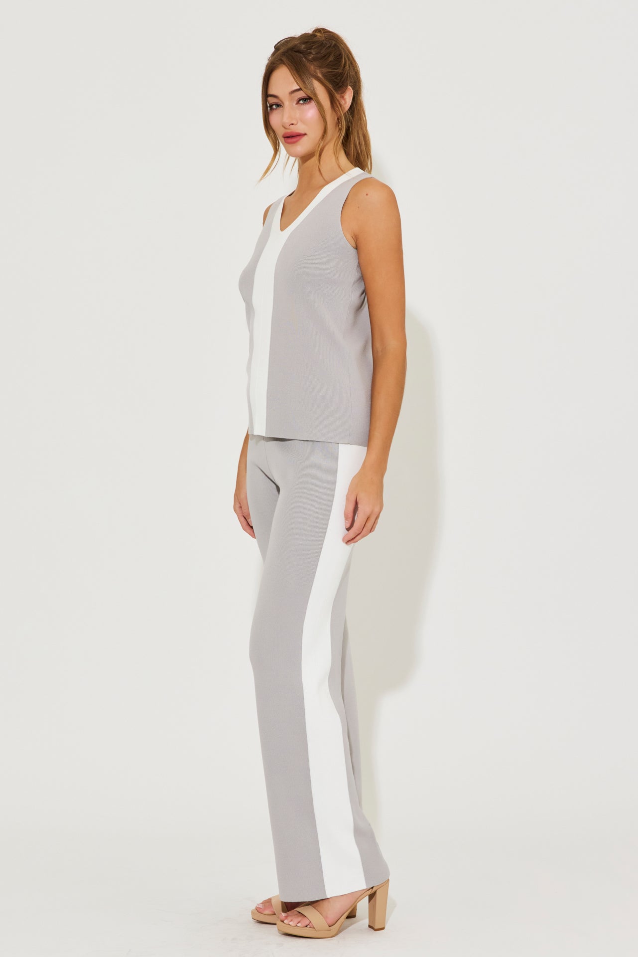 Vanessa Colorblock Knit Sleeveless Top and Pants Set