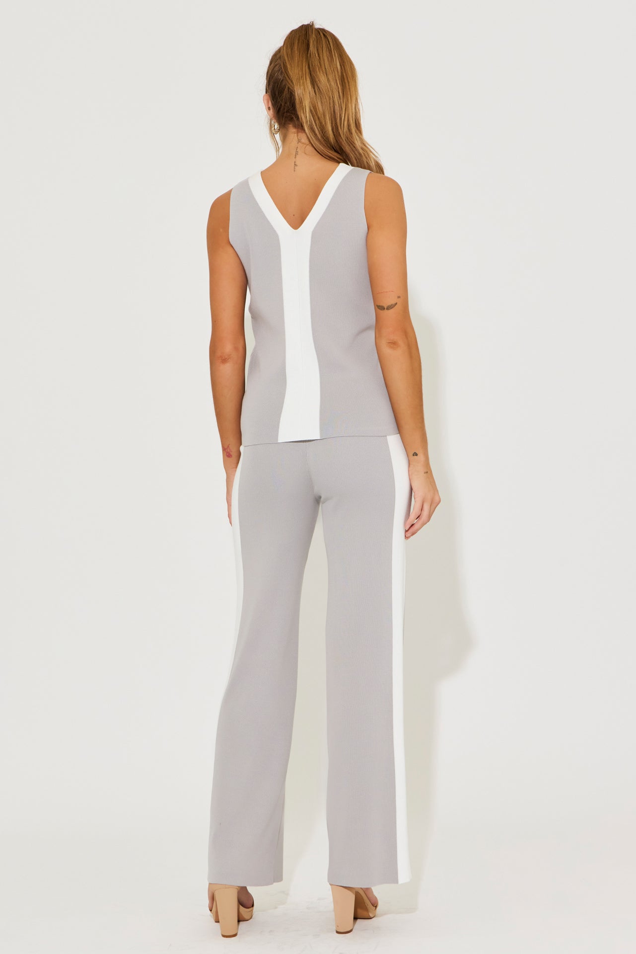 Vanessa Colorblock Knit Sleeveless Top and Pants Set