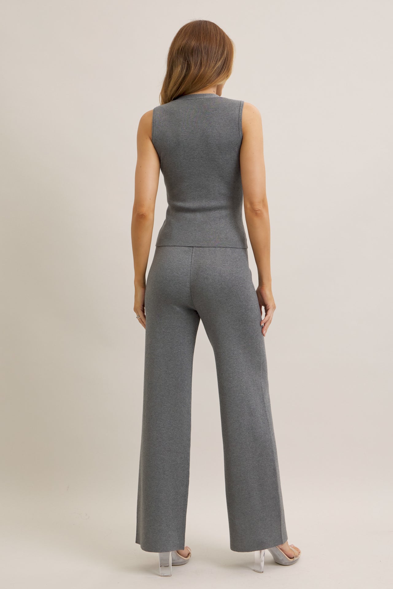 Marielle Knit V-neck Sleeveless Top and Pants Set