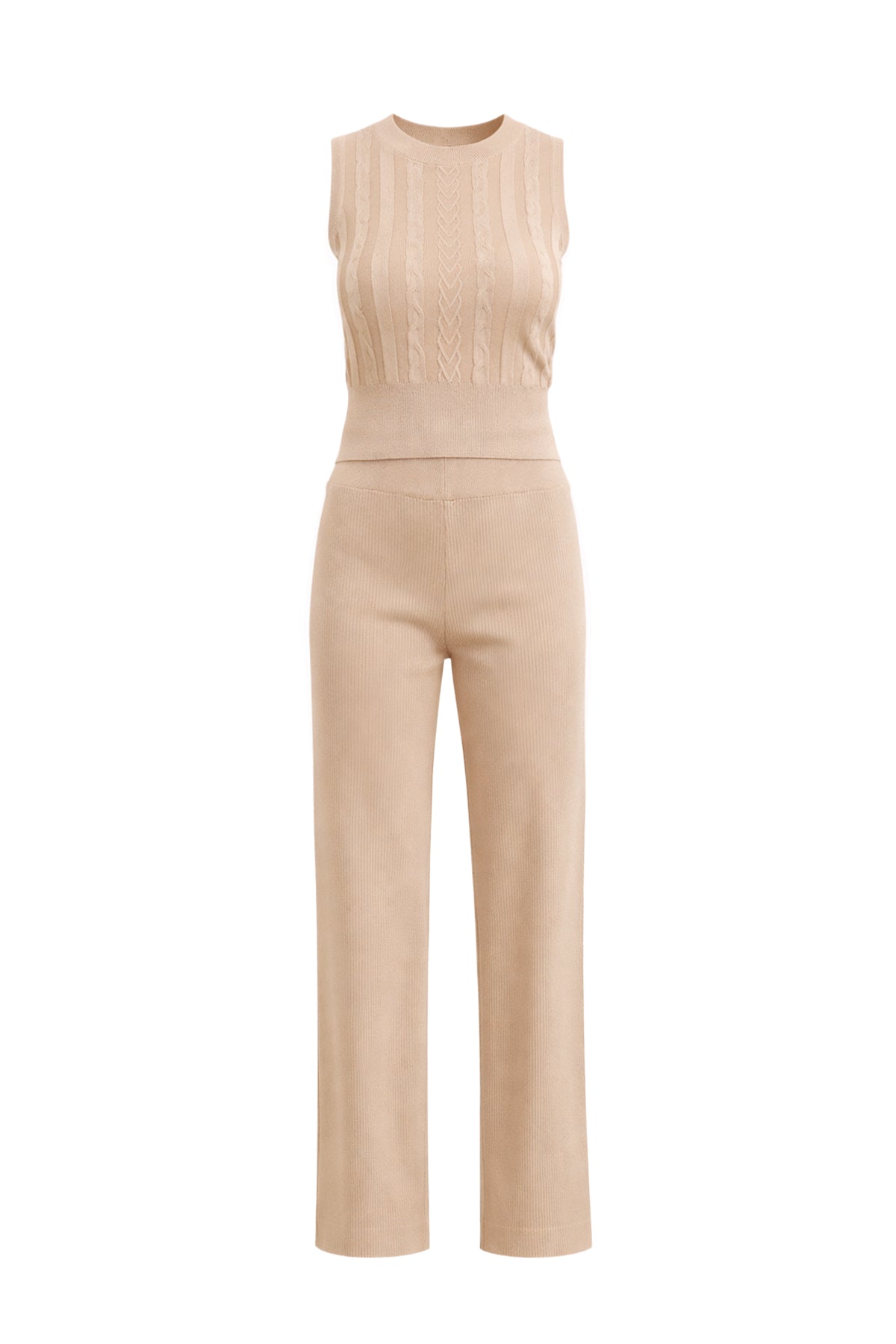 Rosavine Cable Knit Sleeveless Top & Pants Set