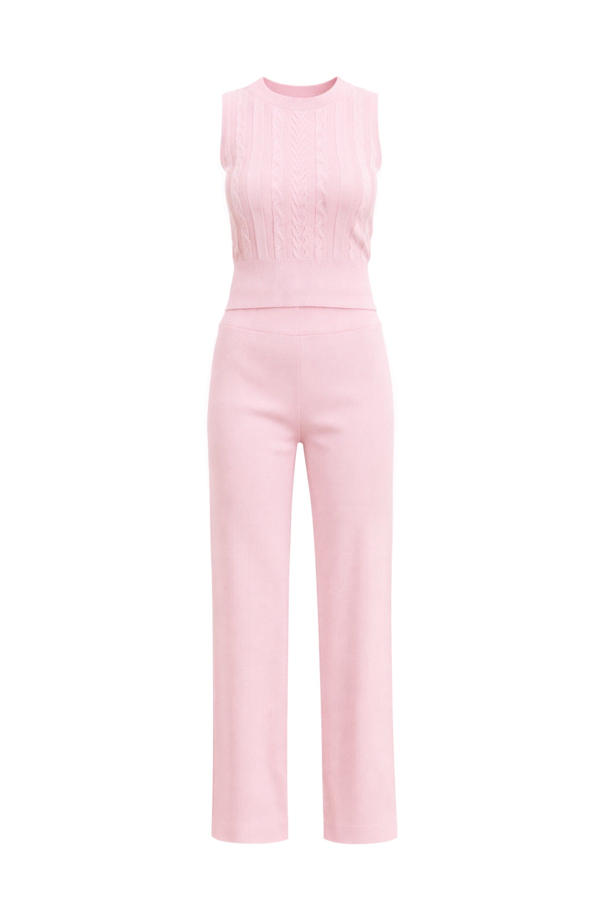 Rosavine Cable Knit Sleeveless Top & Pants Set