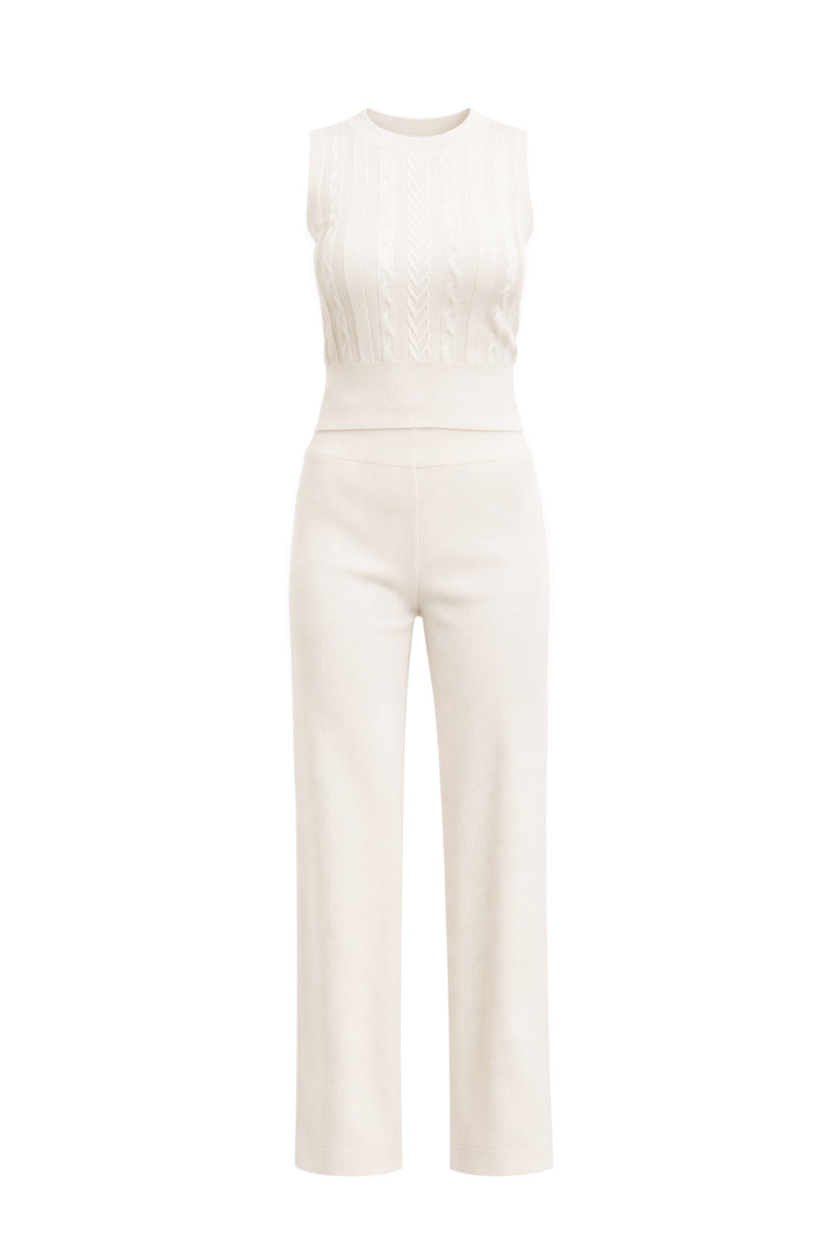 Rosavine Cable Knit Sleeveless Top & Pants Set
