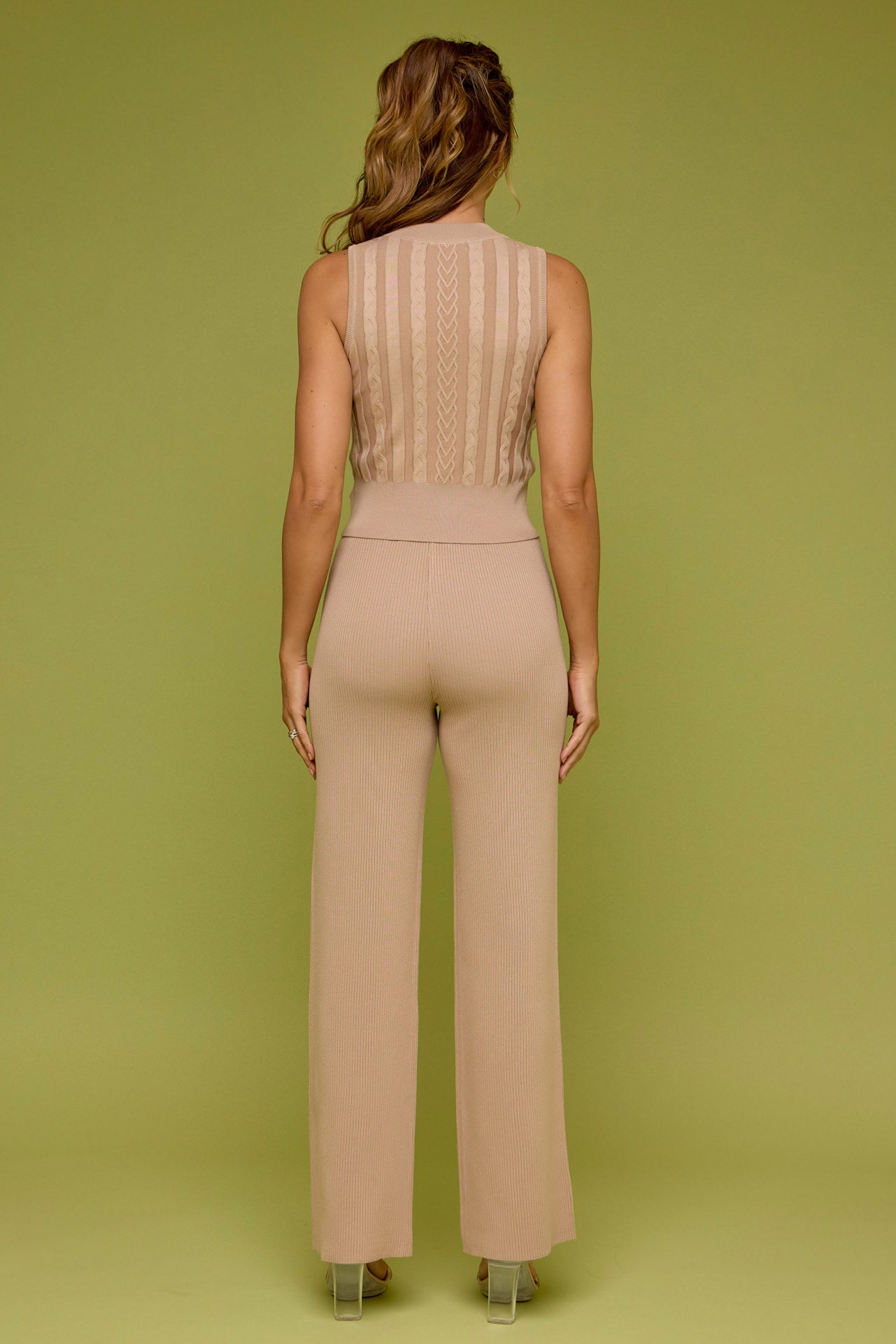 Rosavine Cable Knit Sleeveless Top & Pants Set