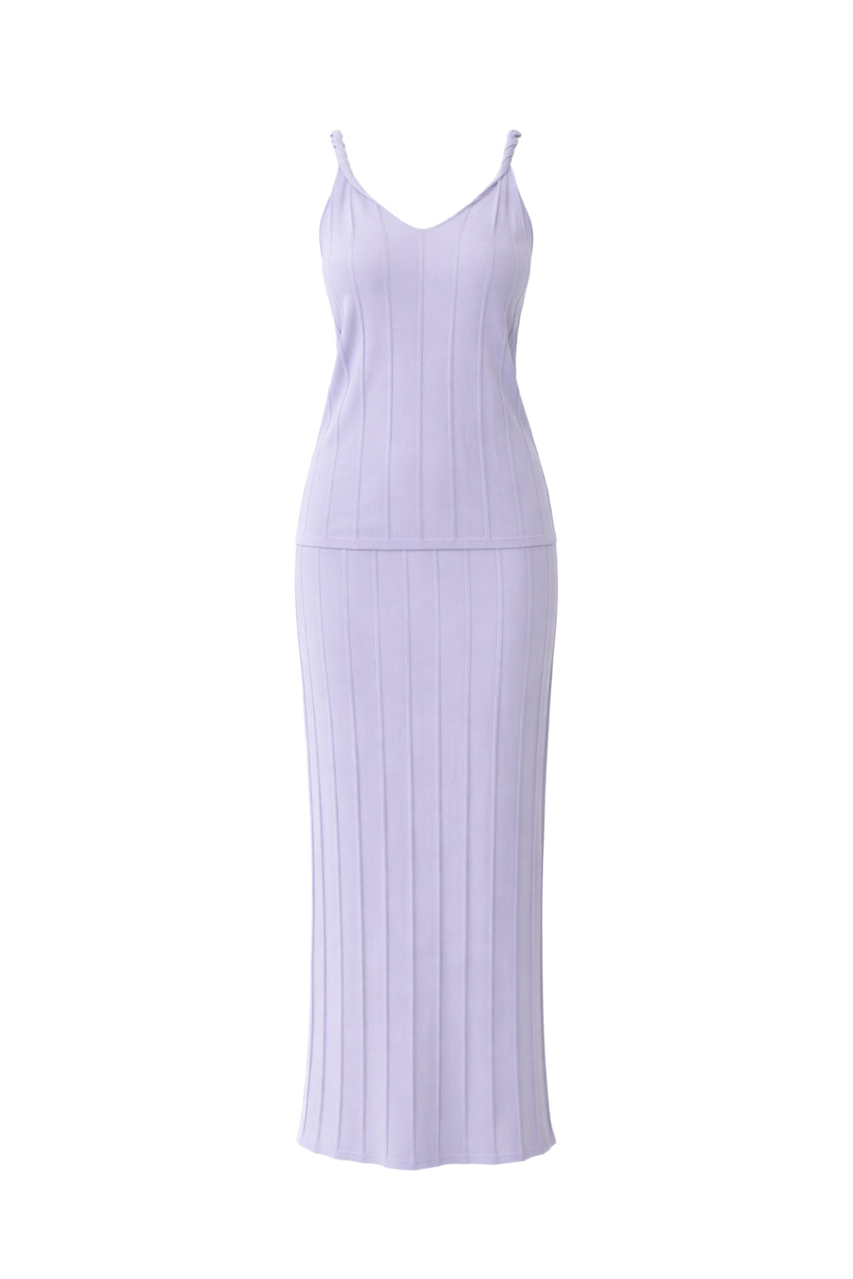 Twist & Flow Knit Sleeveless Top and Midi Skirt Set