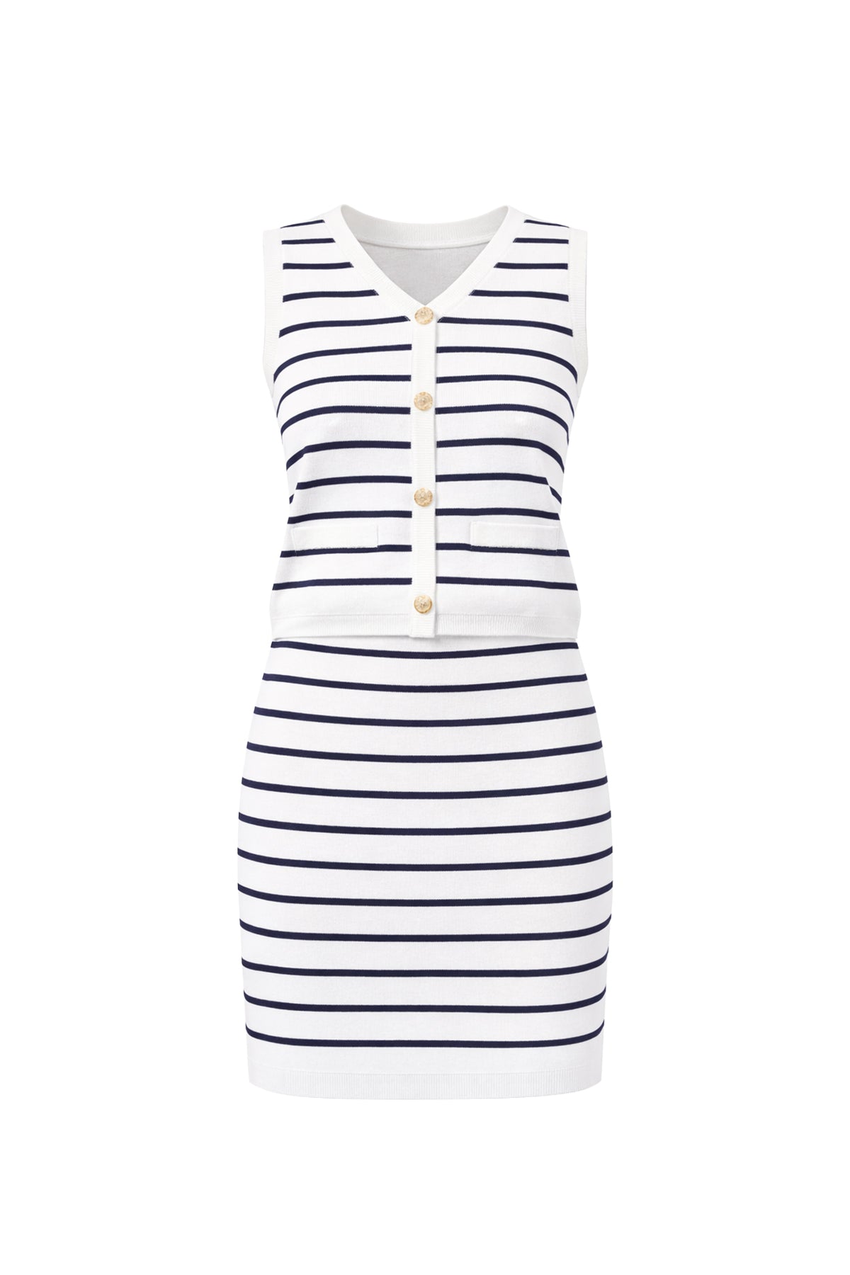 Lucy Stripe Knit Vest & Mini Skirt Set