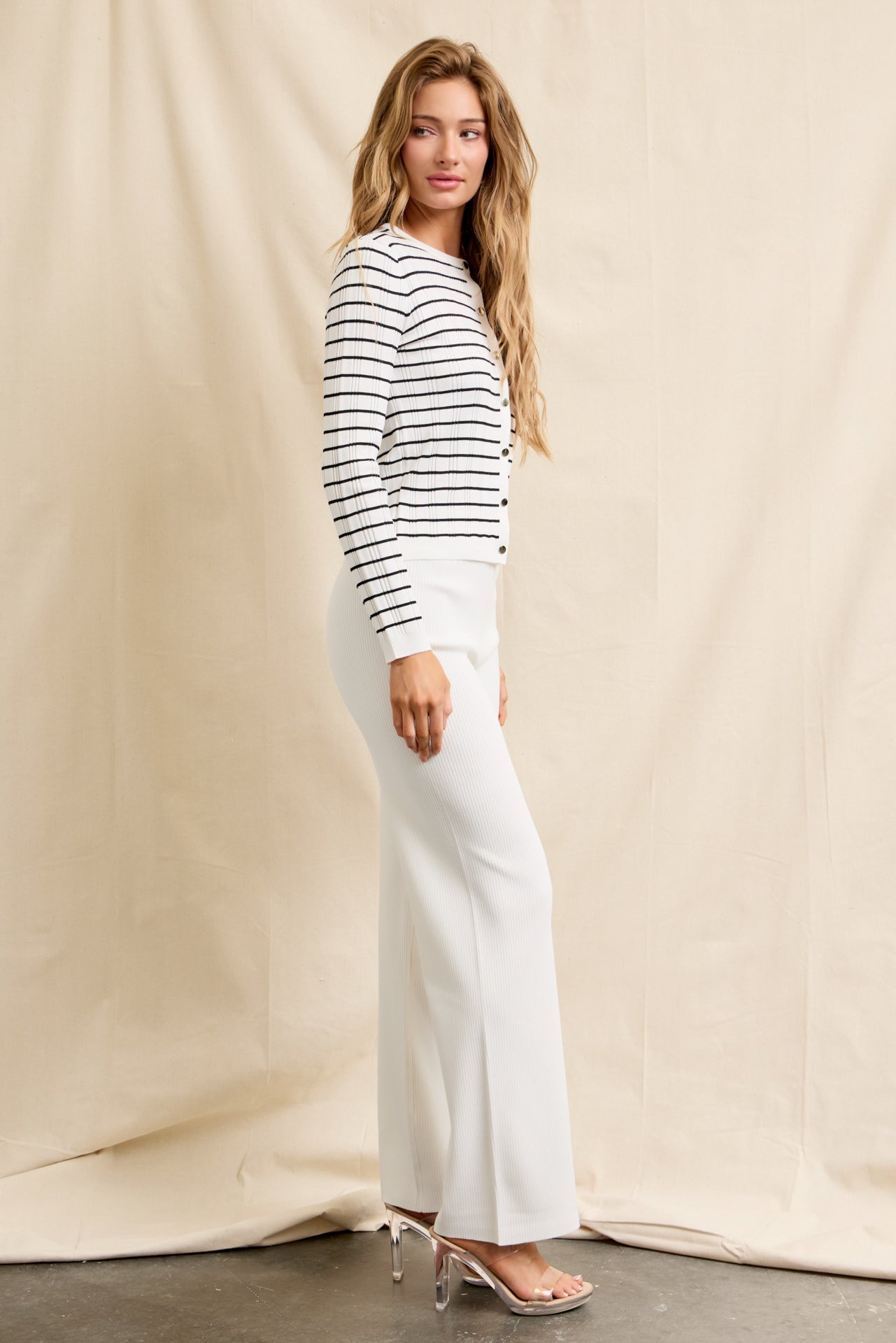 The Marlowe Stripe Cardigan & Pants Set