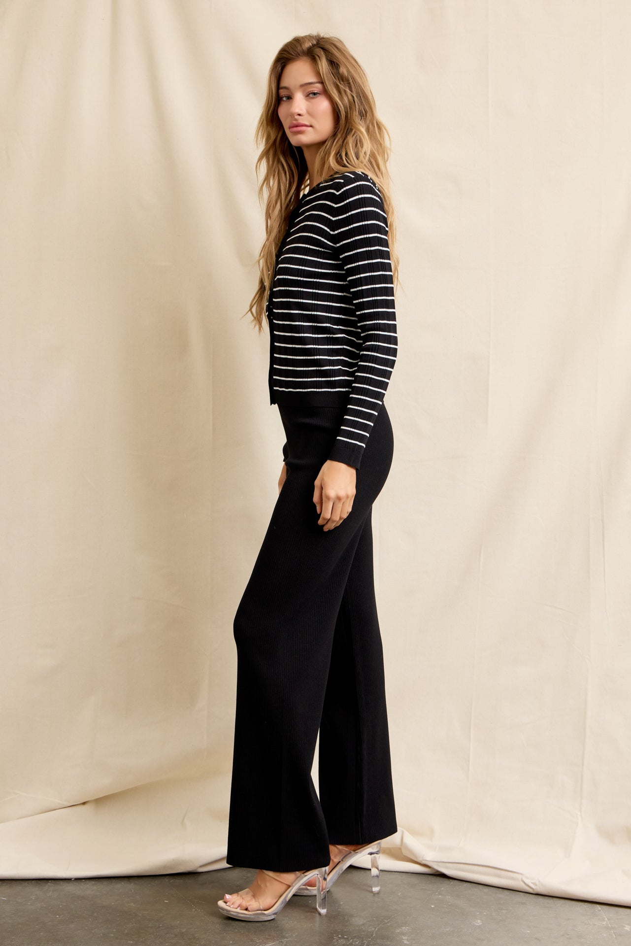 The Marlowe Stripe Cardigan & Pants Set