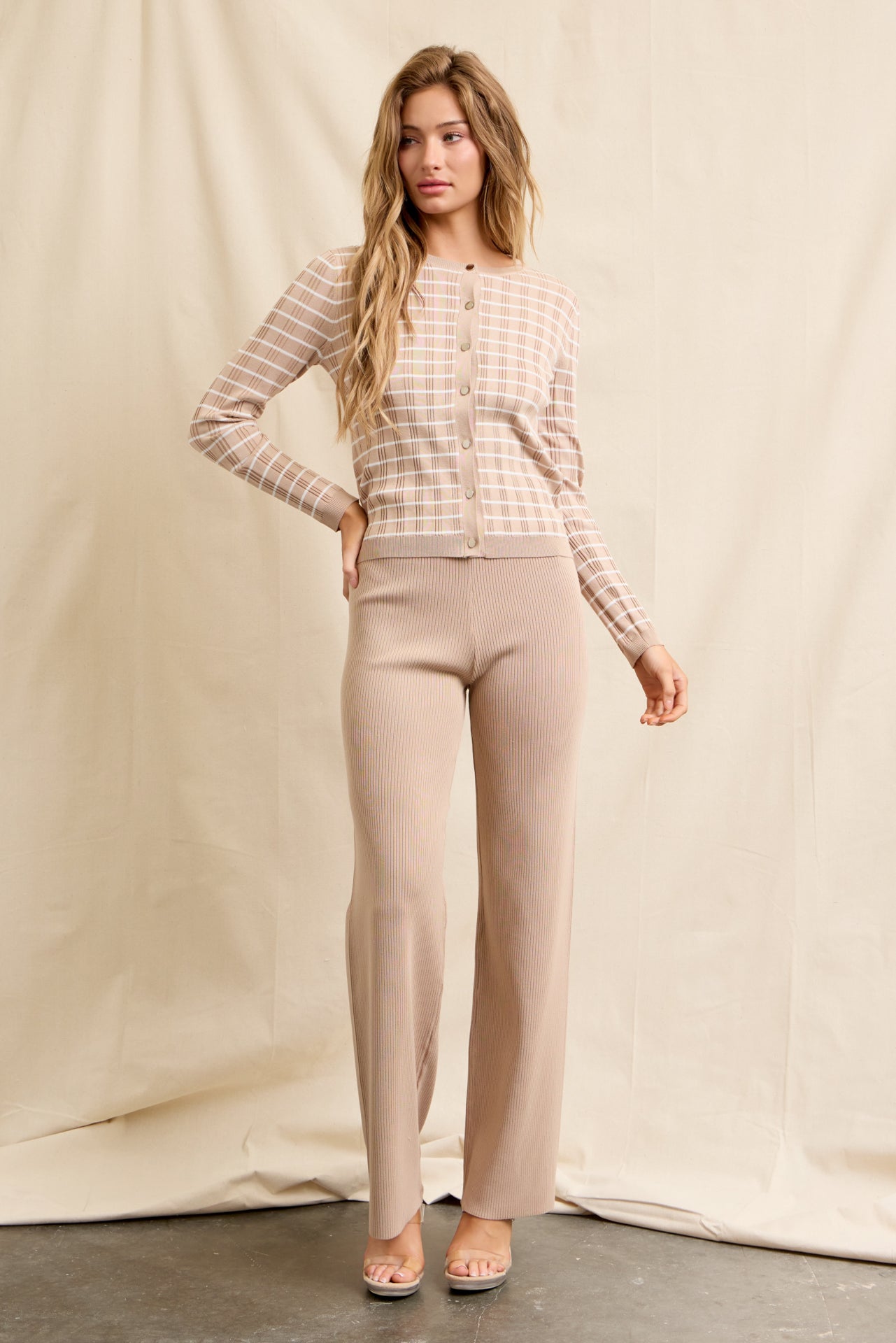 The Marlowe Stripe Cardigan & Pants Set