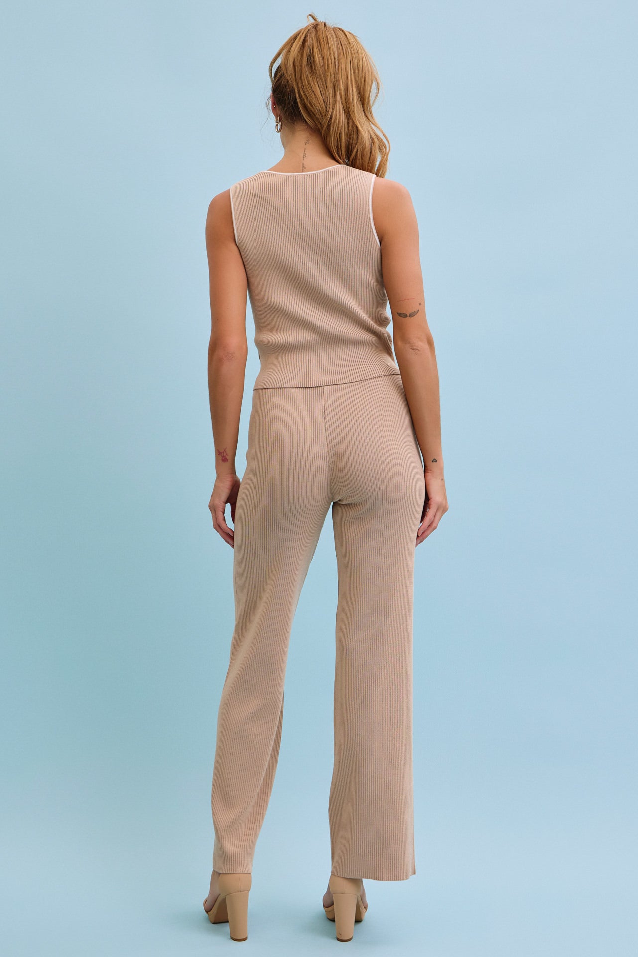 Effortless Styling Knit Sleeveless Top & Pants Set