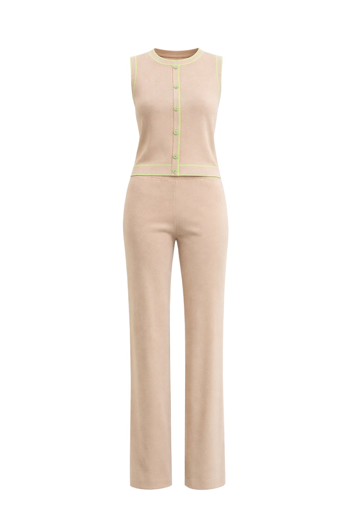 Contrast Vibe Sleeveless Top & Pants Set
