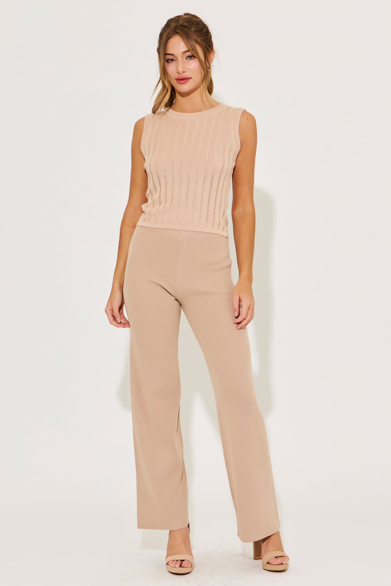 Eleanor Ribbed Sleeveless Top & Pants Set