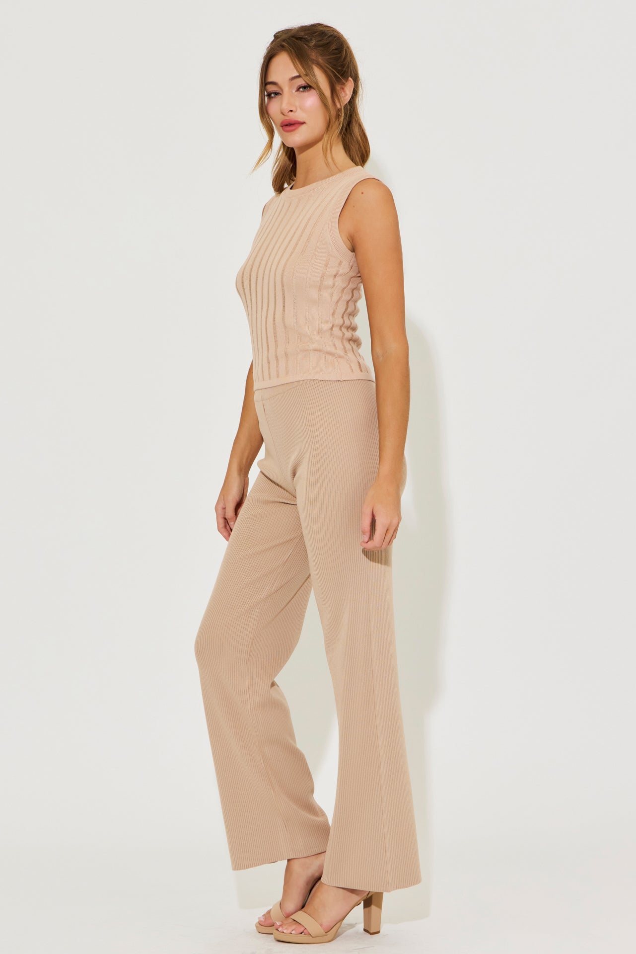 Eleanor Ribbed Sleeveless Top & Pants Set
