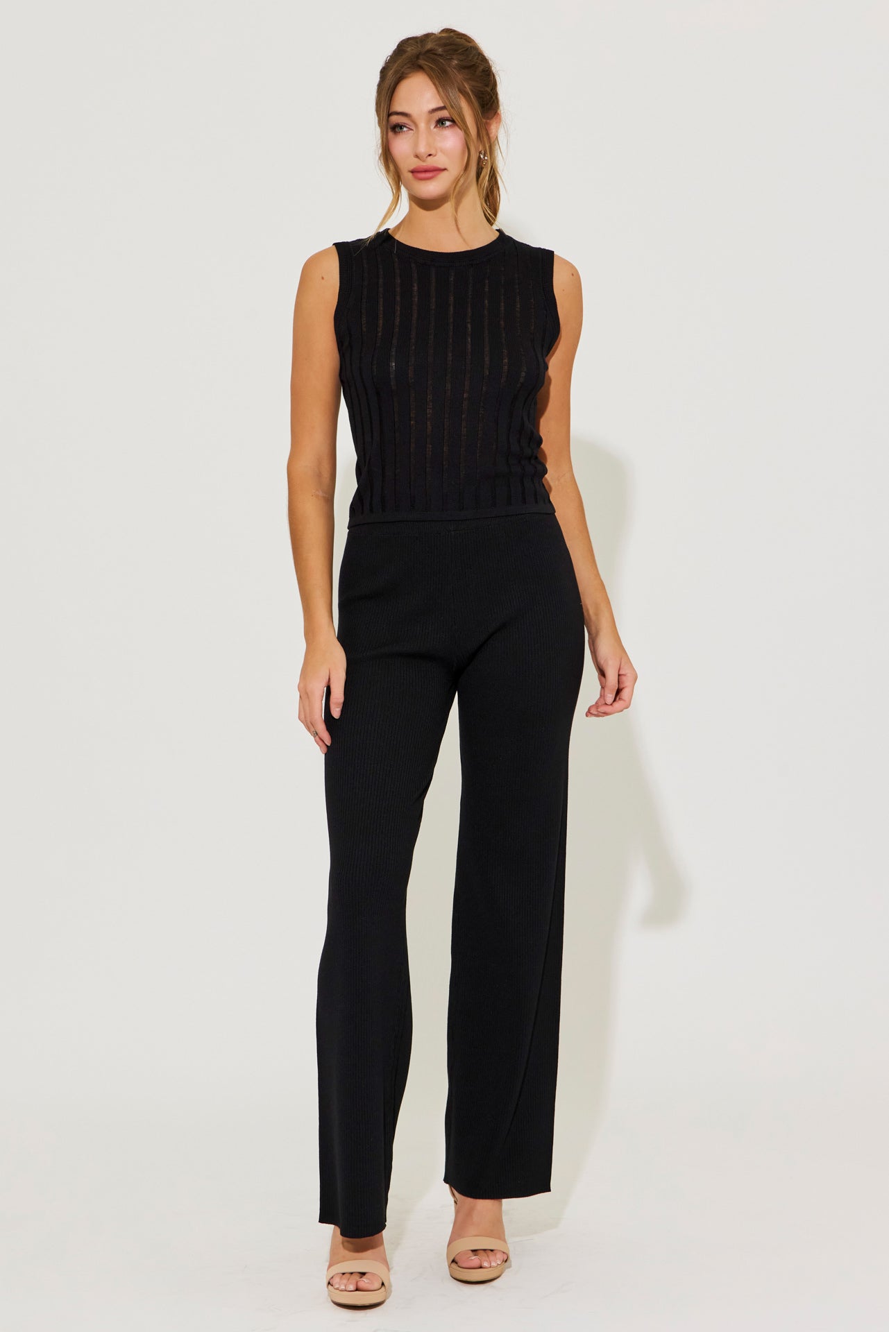 Eleanor Ribbed Sleeveless Top & Pants Set