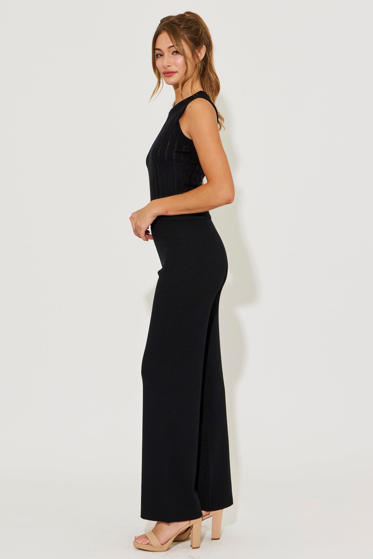 Eleanor Ribbed Sleeveless Top & Pants Set