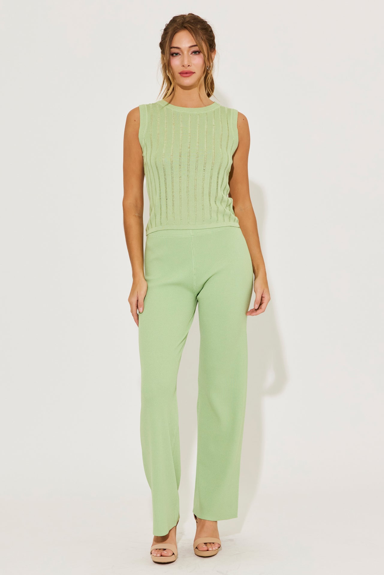 Eleanor Ribbed Sleeveless Top & Pants Set