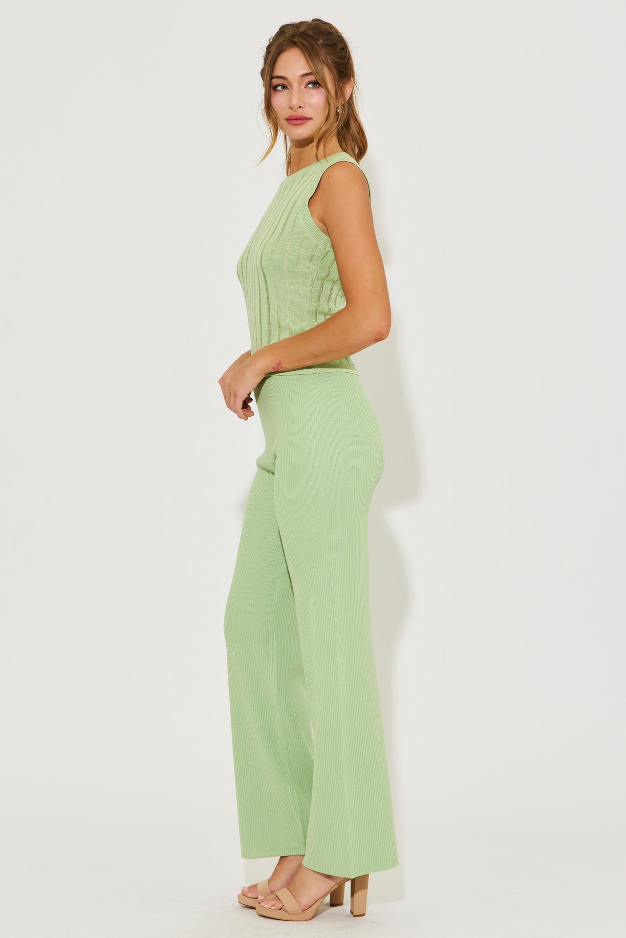 Eleanor Ribbed Sleeveless Top & Pants Set